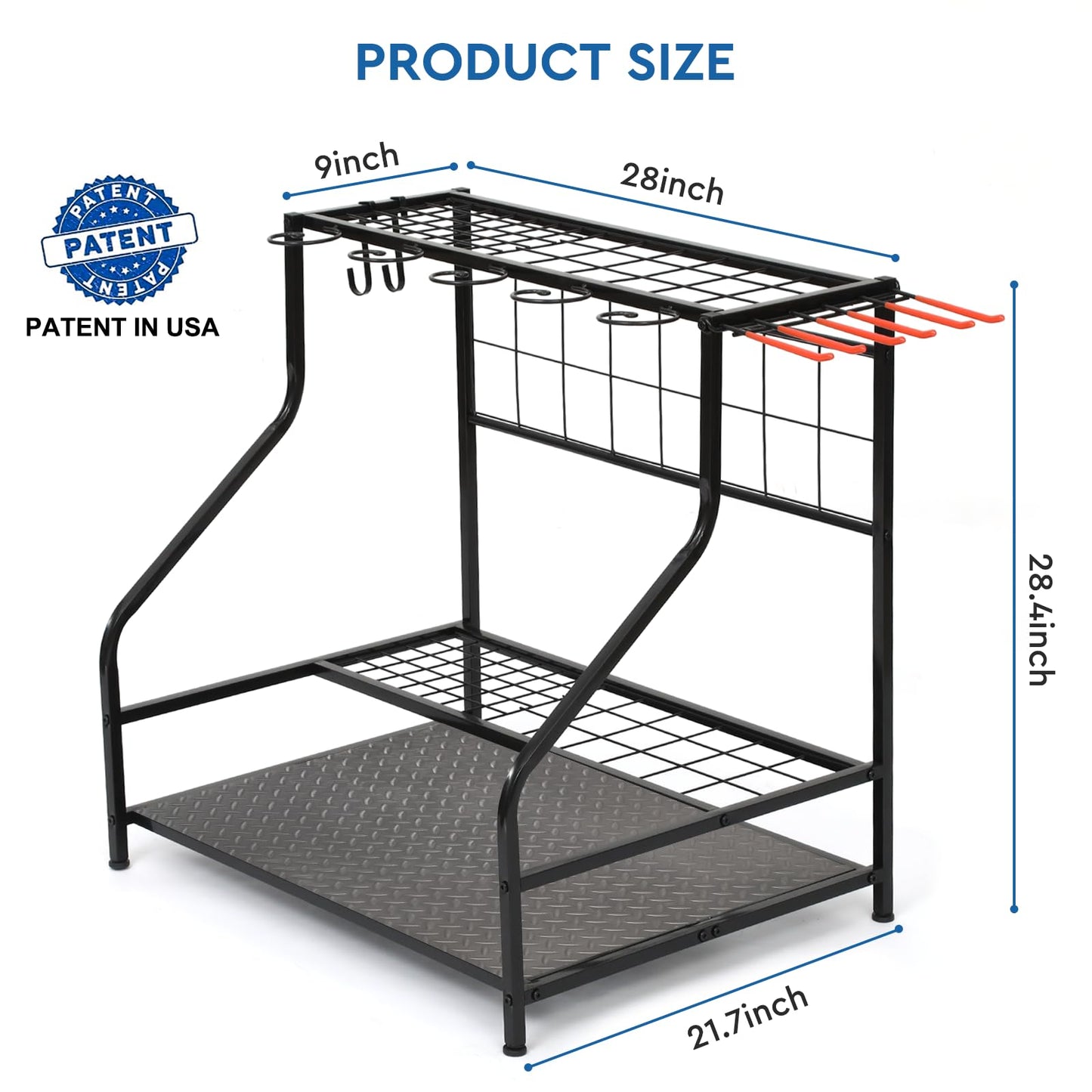 WEYIMILA Garden Tool Organizer for Garage, Yard Tool Storage, Garden Tool Rack, for Shed Home Outdoor, Up to 58 Long-Handled Tools, Garden Tool Stand, Heavy Duty Steel, Black