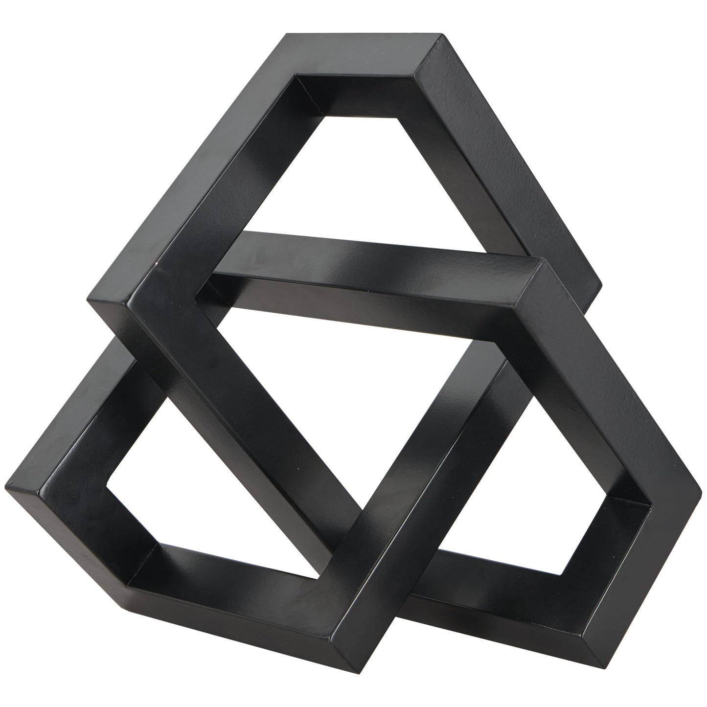 Deco 79 Metal Geometric Decorative Sculpture Abstract Shaped Home Decor Statue, Accent Figurine 12" x 13" x 7", Black