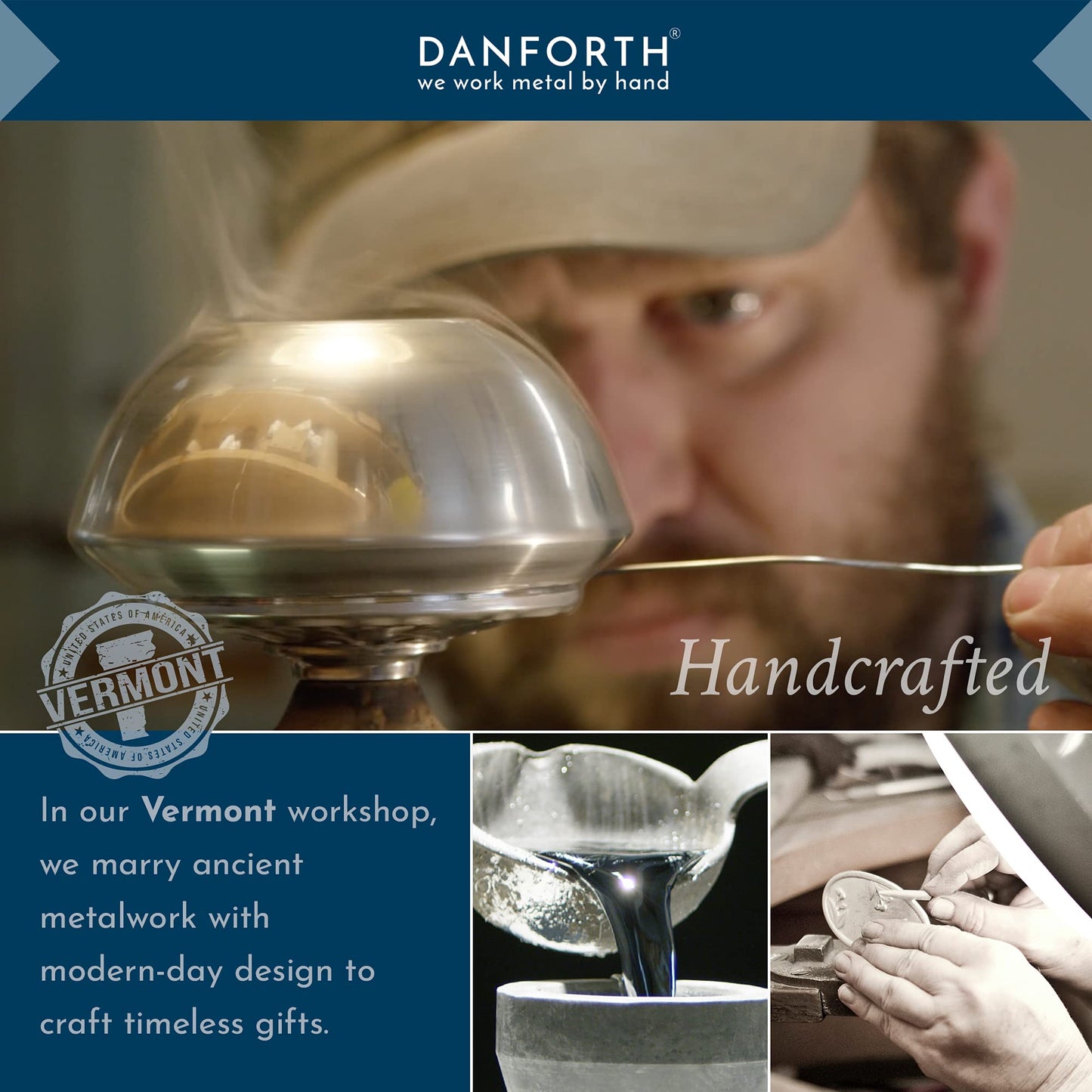 DANFORTH - Guardian Angel Ornament, Pewter Christmas Tree Decoration, 1 3/4" Tall by 1 1/2" Wide, Made in USA