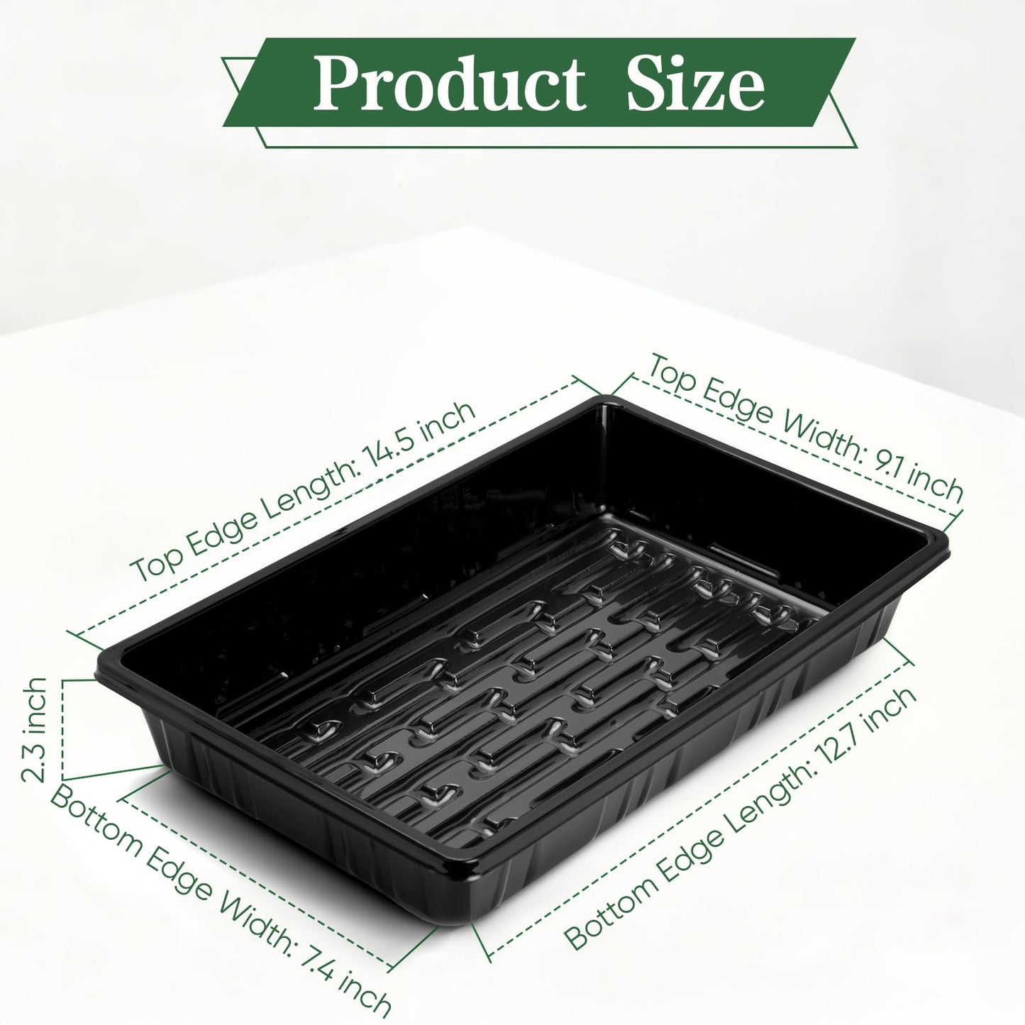 Sckee Upgraded 10 Pack Plant Growing Trays Seed Starting Tray Microgreens Growing Trays Seedling Plant Germination Starter Tray Transplant Fodder Flats, No Holes, No Leakage, Reusable (1015)