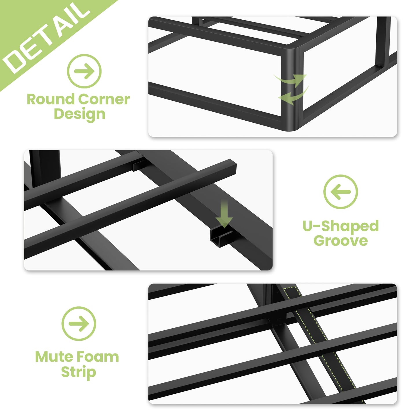Superay Full Box Spring, 5 inch Box Spring for Full Bed, Heavy Duty Metal Bed Frame with Fabric Cover, 3000lbs Max Weight Capacity Bed Base Mattress Foundation, Easy Assembly, Noise Free, Black