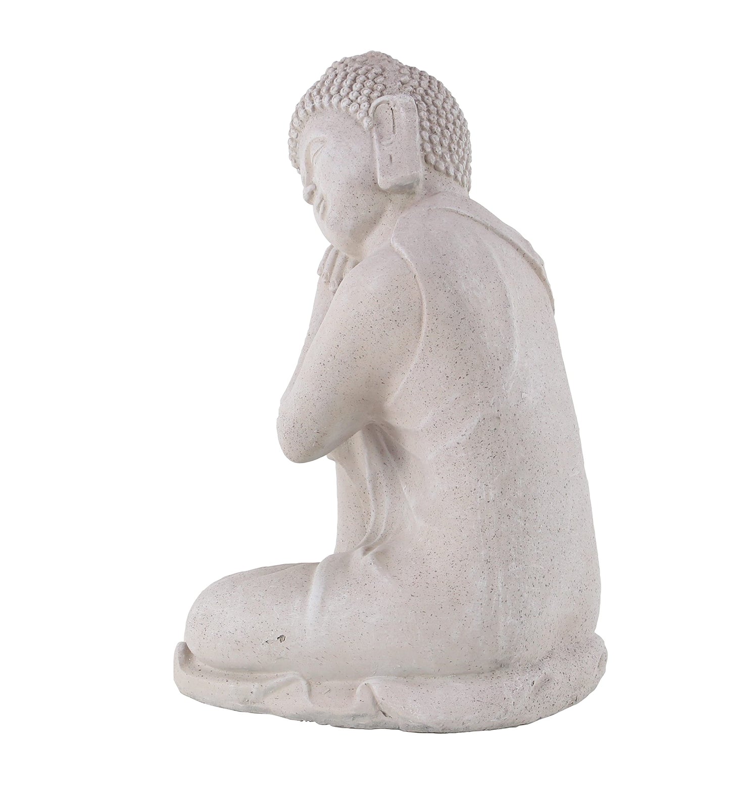 Deco 79 Magnesium Oxide Buddha Decorative Garden Sculpture Indoor Outdoor Meditating Garden Statue, Outdoor Sculpture 13" x 13" x 20", Gray