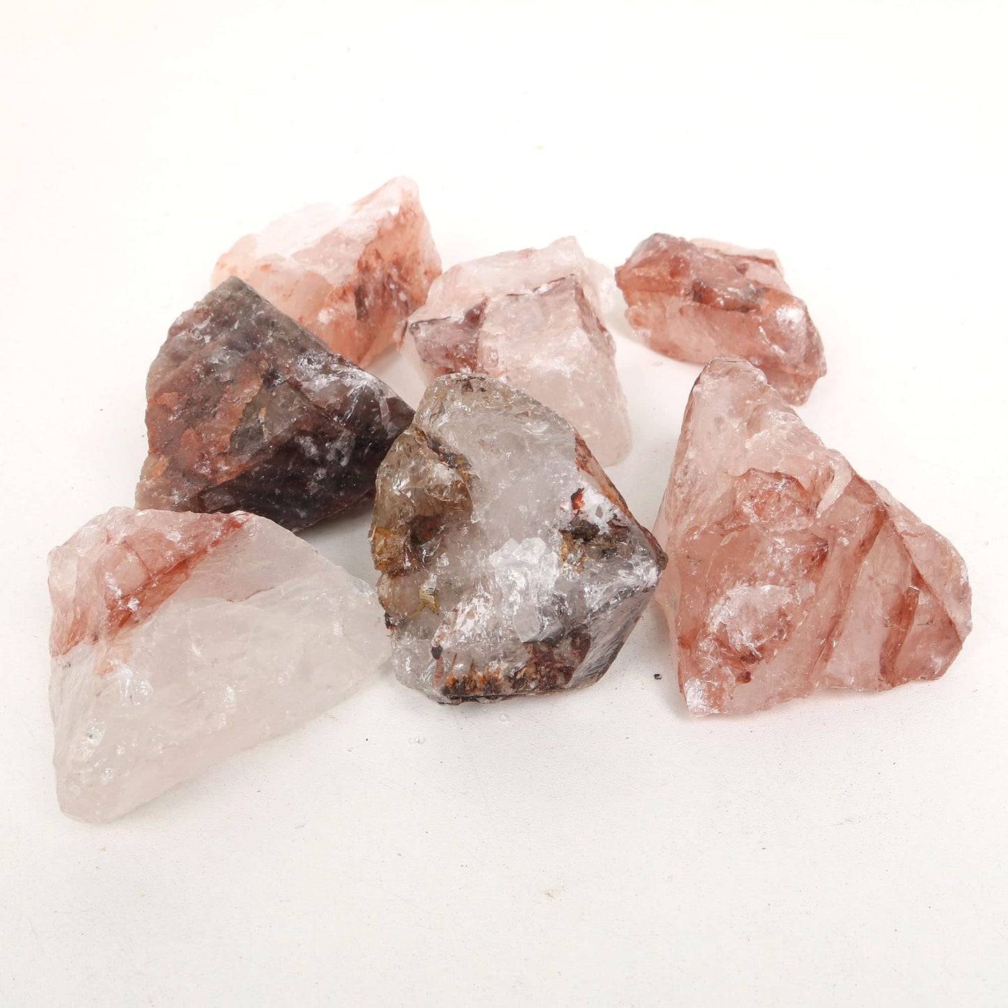 REAL-GEMS Natural Raw Healing Crystals Rough Stones for Tumbling, Cabbing, Polishing, Wire Wrapping, Wicca & Reiki Crystal Healing, Mix Gemstones,7 Chakra (Blood Quartz)