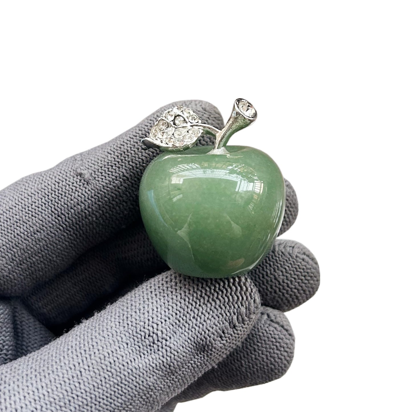 Sunshcat Natural Green Aventurine 1.18 Inchs Apple Crystal and Healing Stone Statues,Room Decoration Christmas Decorations Thanksgiving Gifts Office Gifts Collectibles