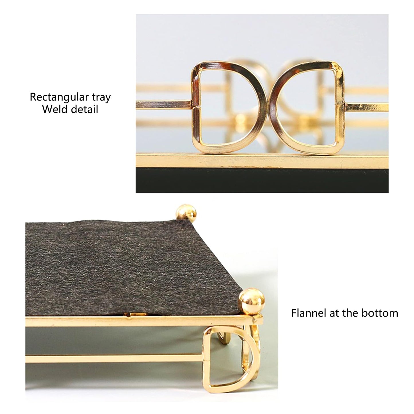 hejhncii Stylish Antique Mirroring Display Tray Home Accessory for Stylish Storage and Display in Bathroom or Bedroom Wedding