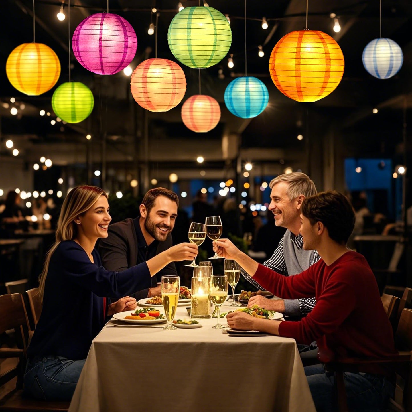 30x Battery Operated LED Party Lights Seasonal Lighting for Balloons Paper Lanterns, Waterproof - Warm White