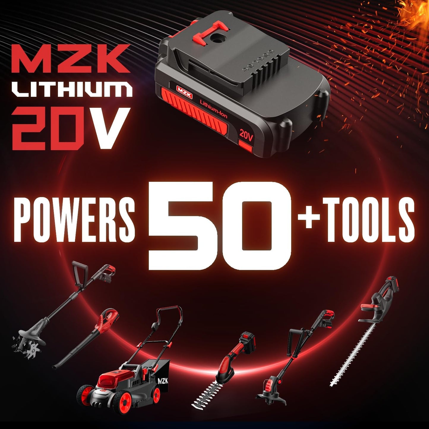 MZK Cordless Leaf Blower,20V Battery Powered Electric Blower for Lawn Care, Electric Lightweight Leaf Blower for Blowing Leaves, Patio Cleaning and Dust(2 * 2Ah Battery & Charger Included),LF40D13