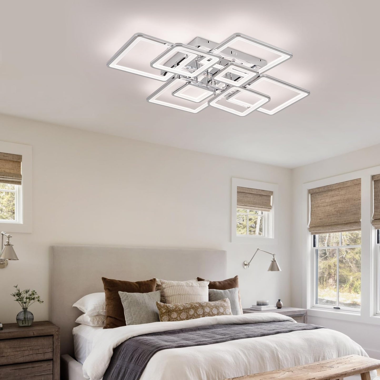 Vloitgol Modern Ceiling Light Fixtures Dimmable Flush Mount Modern Led Ceiling Light with Remote Control, Acrylic Ceiling Lighting Fixture for Living Room Dining Room Kitchen Ceiling Lamp