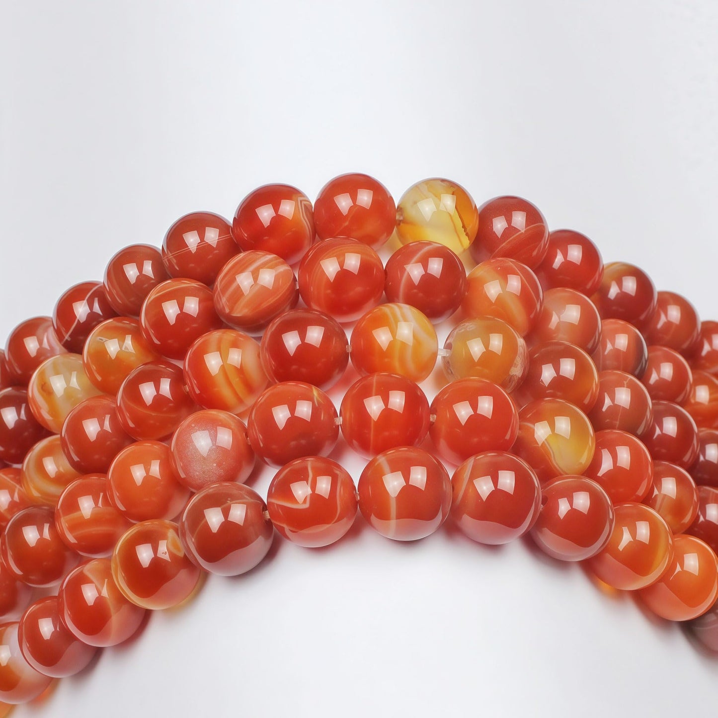 MJDCB Natural Red Striped Agate Beads Round Loose Beads for Jewelry Making DIY Bracelet Necklace (6mm)