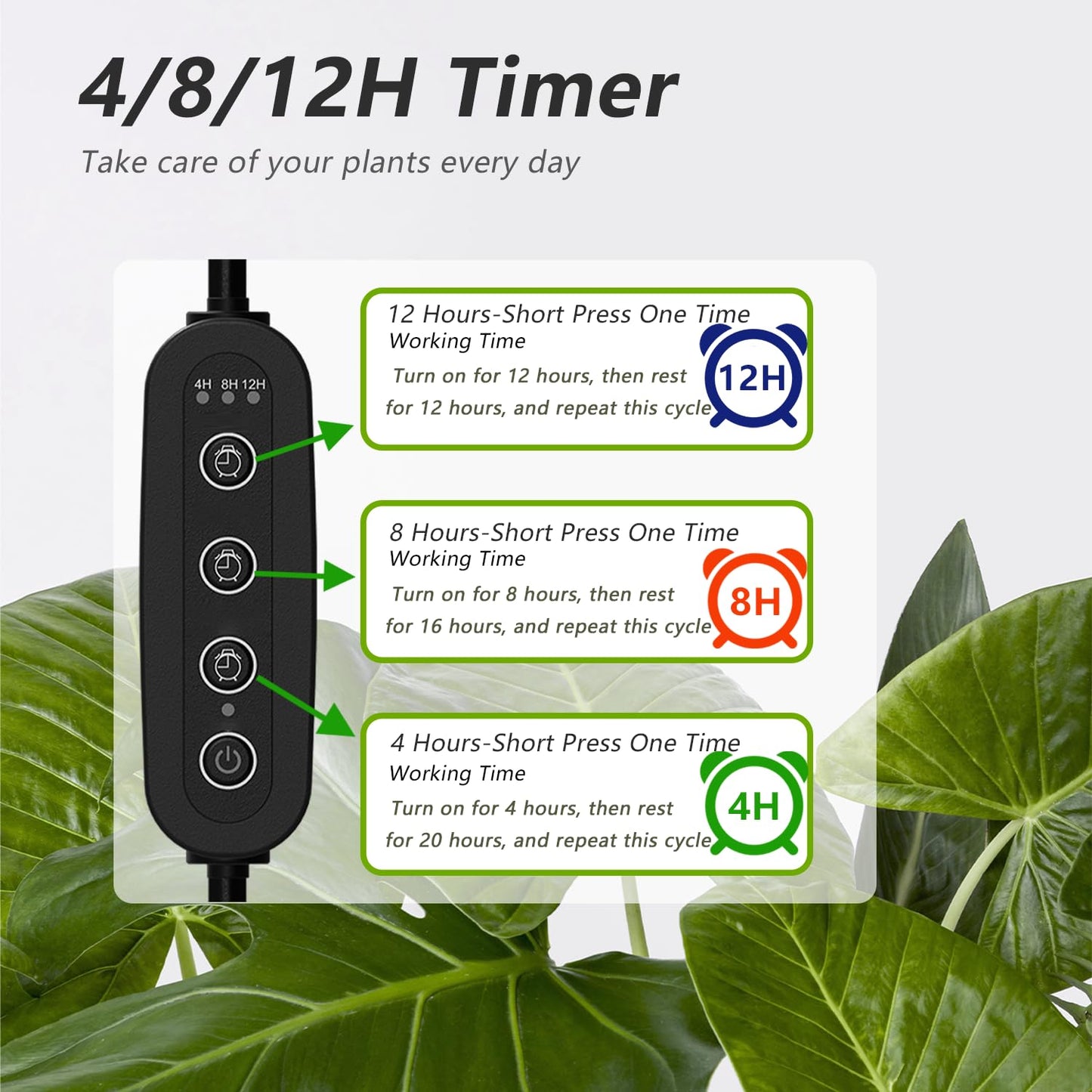 LYCereal Standing Grow Light with Timer 4/8/12H, 20W Full Spectrum Vertical Grow Lights for Indoor Plant Growing, Wide Coverage, 5.24FT to 6.88FT Height Adjustable, Ideal for Large Tall Plants