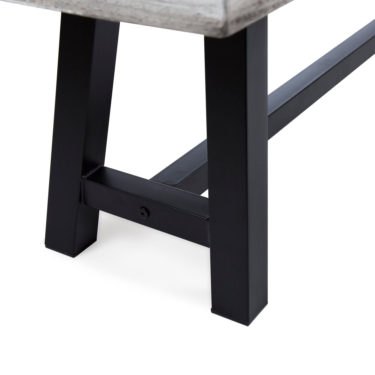 Merax Outdoor Acacia Wood Patio Bench, Garden Benches for Porch Park Yard Backyard Lawn, Grey+Black