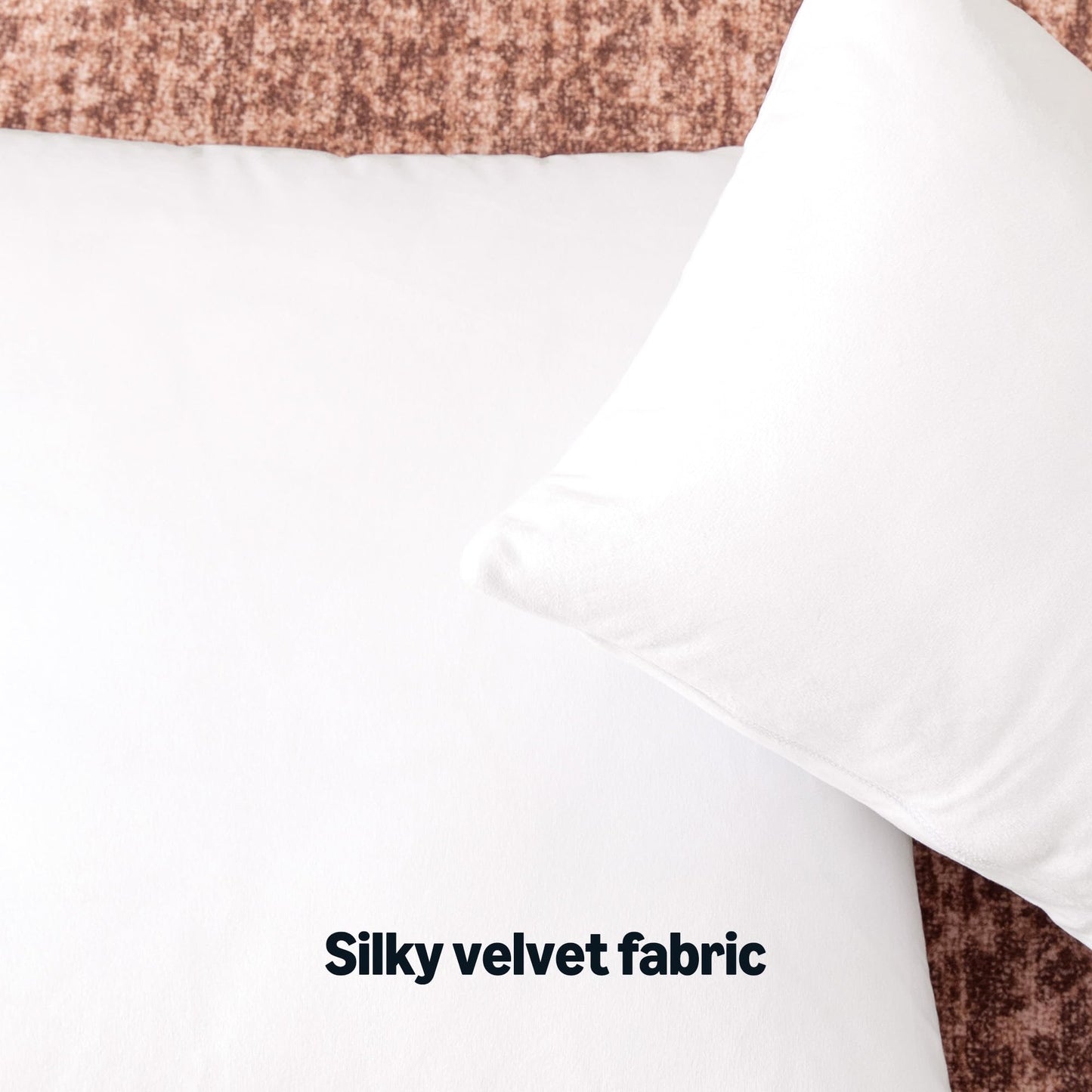 Amazon Basics Velvet Throw Pillow Covers, Soft Decorative Square Cushion Cases Modern Home Decor for Sofa, Couch, Bed, 20 × 20in, White, Pack of 2