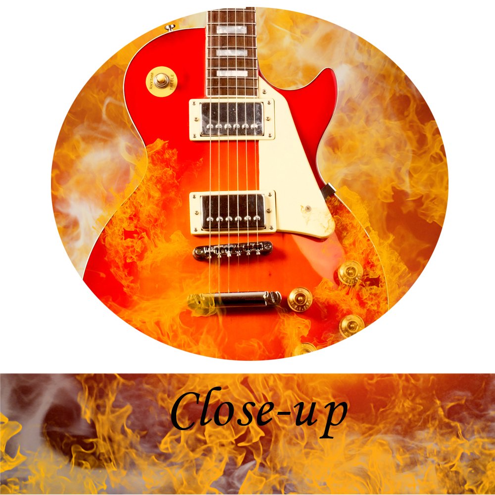 KREATIVE ARTS - 3 Pieces Canvas Prints Fire Burning Eletric Guitar Wall Art Painting Modern Musical Instruments Poster Framed for Living Room Decoration Ready to Hang 16x24inchx3pcs