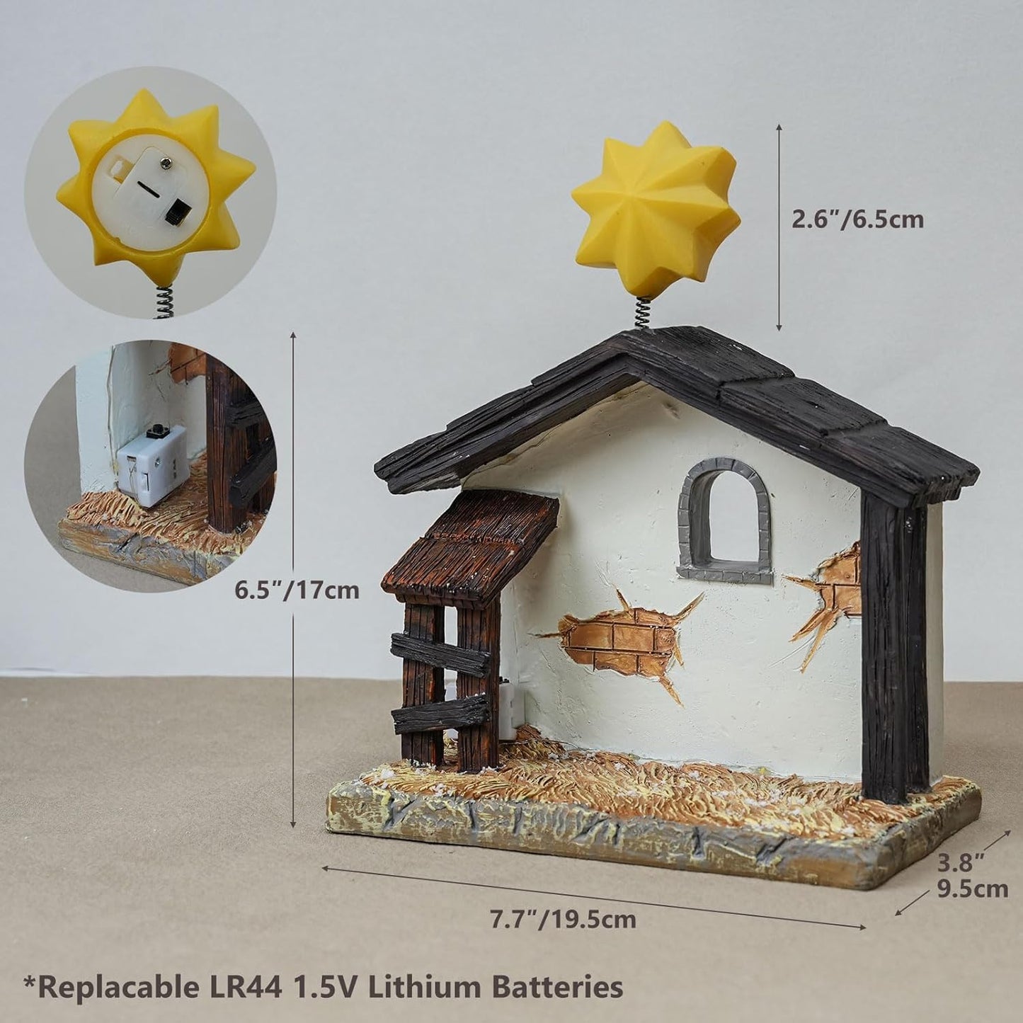 WANCHIY Nativity Set Indoor Christmas Decoration- 13 Pieces Nativity Scene with Manger for Nativity Scene Indoor Use, The Nativity Story Figures- Christian Religious Nativity Sets & Figures (Classic)
