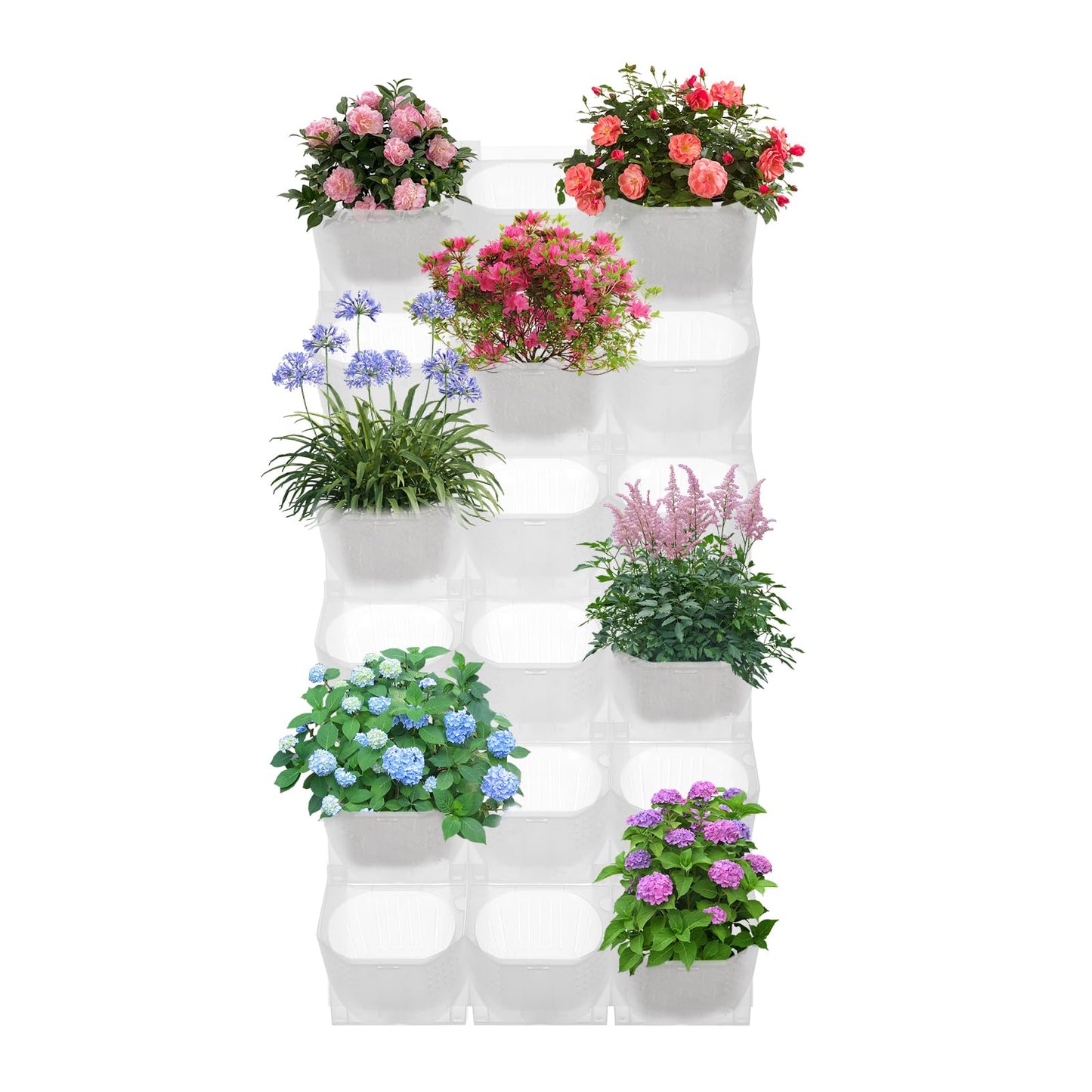 BYOIPLOI Vertical Wall Planter, Wall Planter with 36 Pots and 36 Non-Woven Fabrics Vegetable Hanging Pocket Holder for Hanging Flower Herbs Vegetables Home Indoor Outdoor Black (White)
