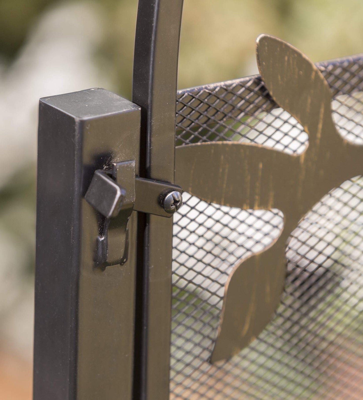 Plow & Hearth Arched Tree of Life Garden Gate | Laser-Cut Design | Metal | Black/Bronze Finish | Versatile | 36" W x 1¼"D x 36" H | Latch Closure