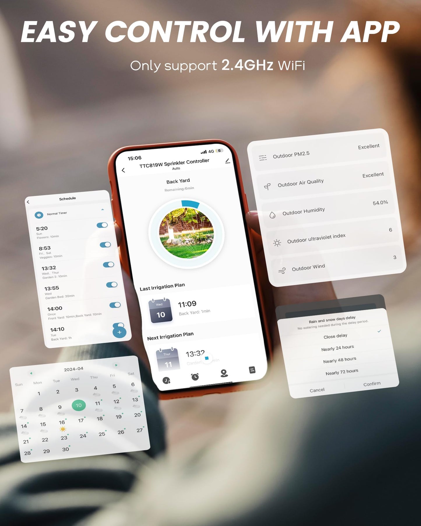 RAINPOINT Smart Sprinkler Controller, WiFi Sprinkler Controller 8 Zone-Local Weather Intelligence, Programmable Smart Irrigation System with APP Remote Control, Rain Skips, Rain Sensor Compatibility