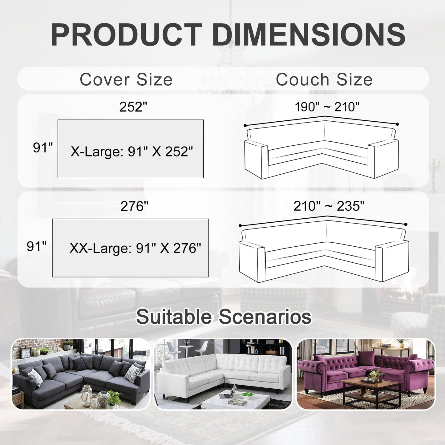 SYJOVIA 1OO% Waterproof Sectional Couch Covers for Dogs L Shaped Corner Sofa Cover Washable Chenille Sofa Slipcovers Blanket Modern Jacquard Pet Furniture Protector (91"x252", Beige Flower)