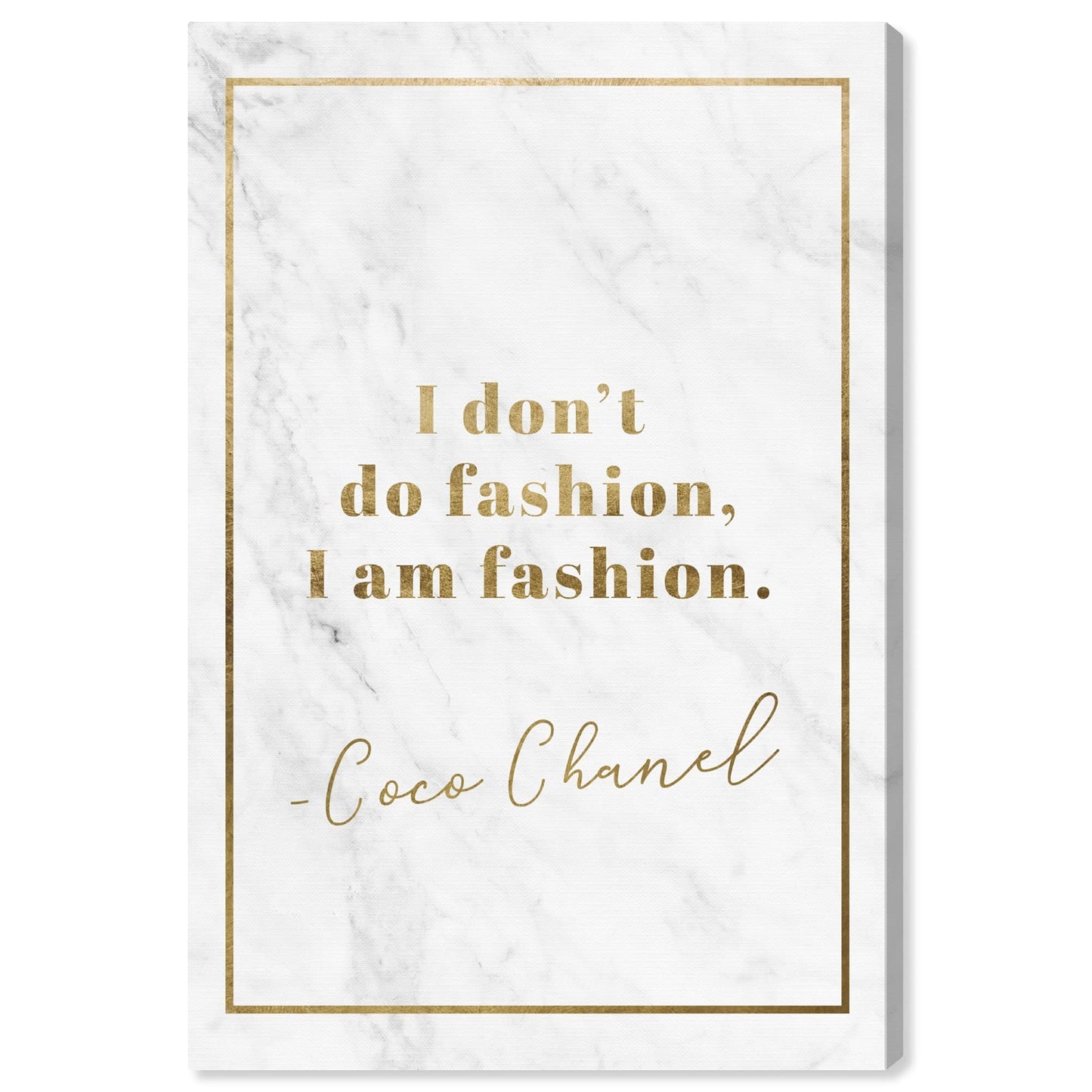Oliver Gal Typography Wall Art Canvas Prints Quotes and Sayings I Dont Do Fashion Gold Home Décor, 24" x 36"