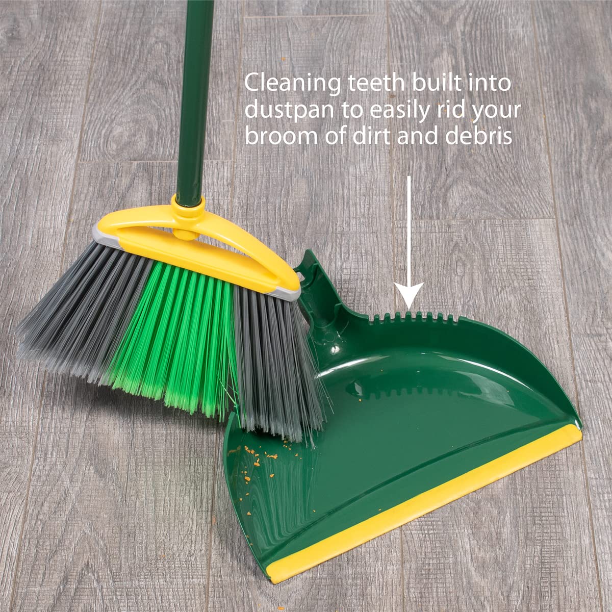 Pine-Sol Jumbo Dustpan, 13.2” | Heavy Duty Dust Pan with Rubber Edge | Clip-On Design Attaches to Standard Broom Sticks