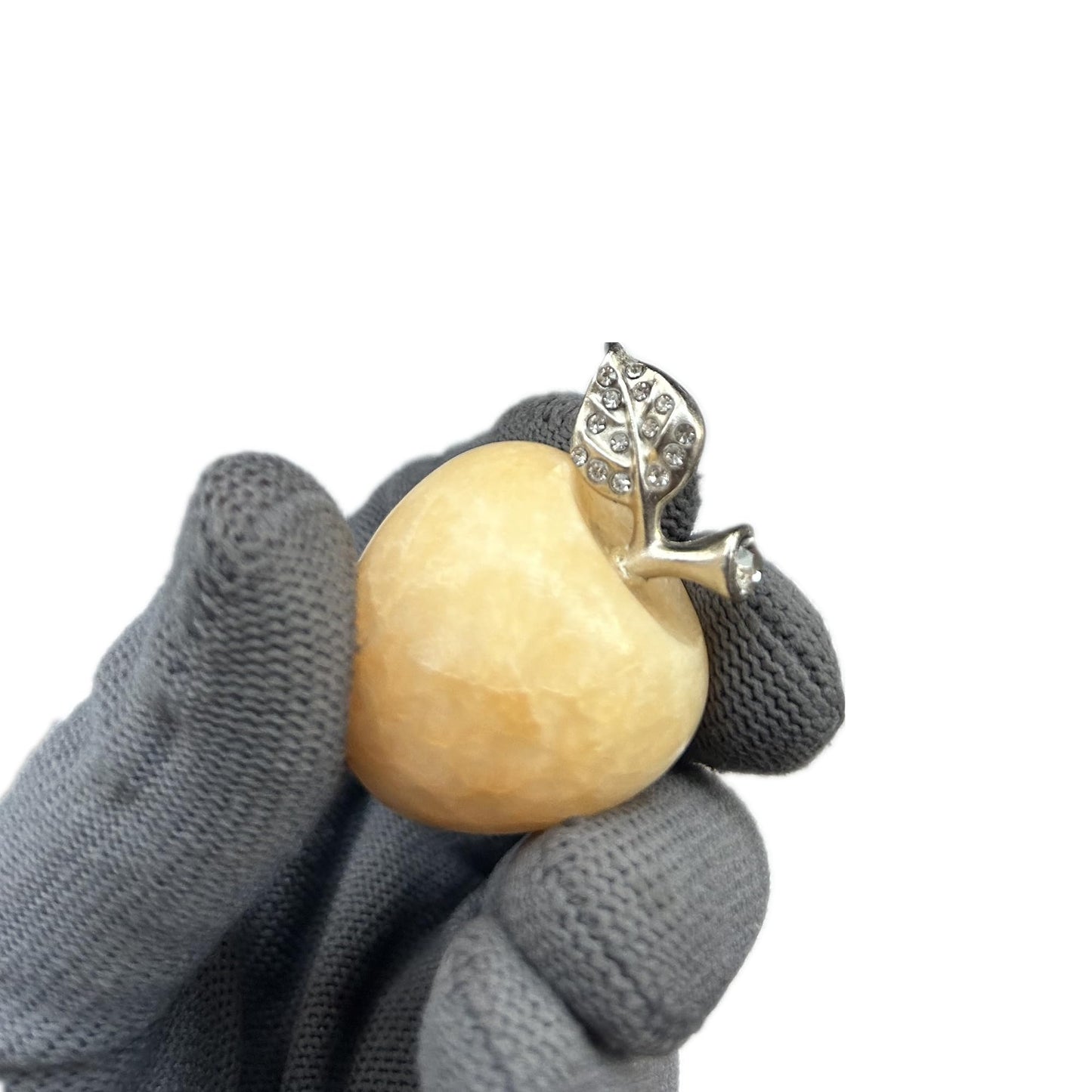 Sunshcat Natural Yellow Jade 1.18 Inchs Apple Crystal and Healing Stone Statues,Room Decoration Christmas Decorations Thanksgiving Gifts Office Gifts Collectibles