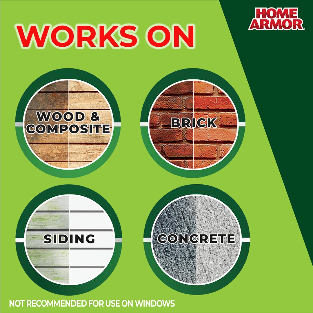 Home Armor Power Clean Wand, Outdoor Cleaning System, Blasts Away Stains from Mold, Mildew, Algae, Dirt and Grime for Visible Results in Seconds, No Scrubbing Required, Reusable