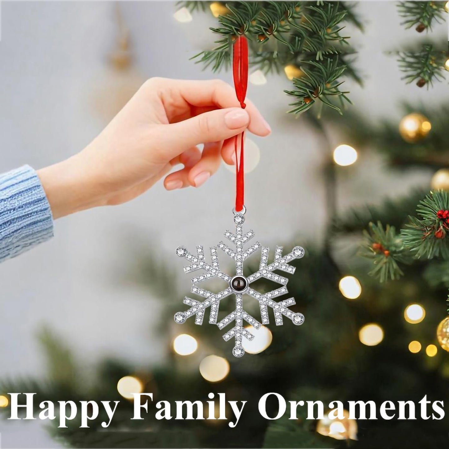 3PCS Metal Snowflake Christmas Hanging Ornaments Set Christmas Tree Ornaments Decorations Xmas Glitter Hanging Ornaments Gifts Birthdays Winter Parties Home Holiday Decor (Snowflake,3)