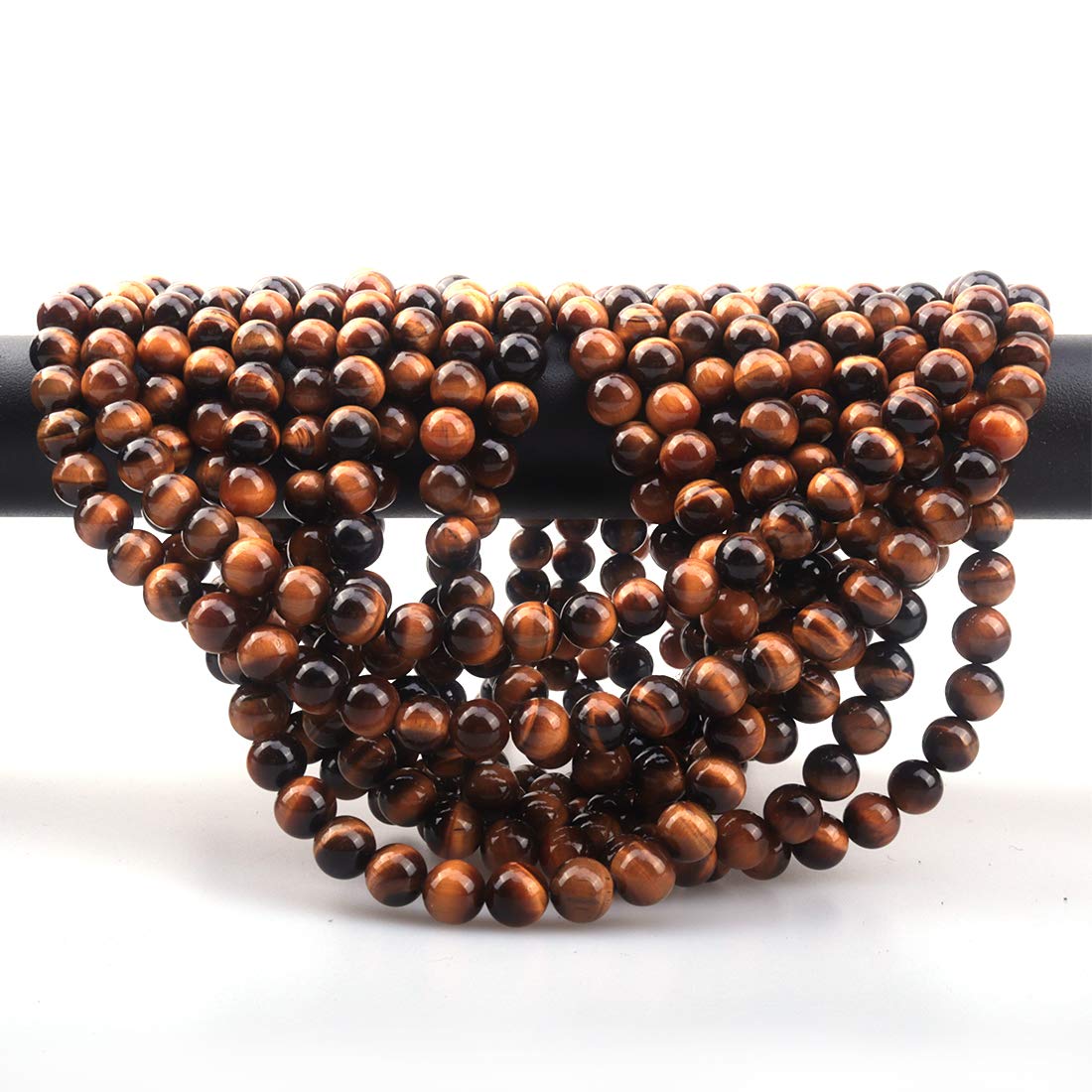 ICAI Beads 10mm Natural Tiger Eye Stone Round Loose Stone Beads for Jewelry Making DIY Crafts Design 1 Strand 15" APPR.34-36pcs