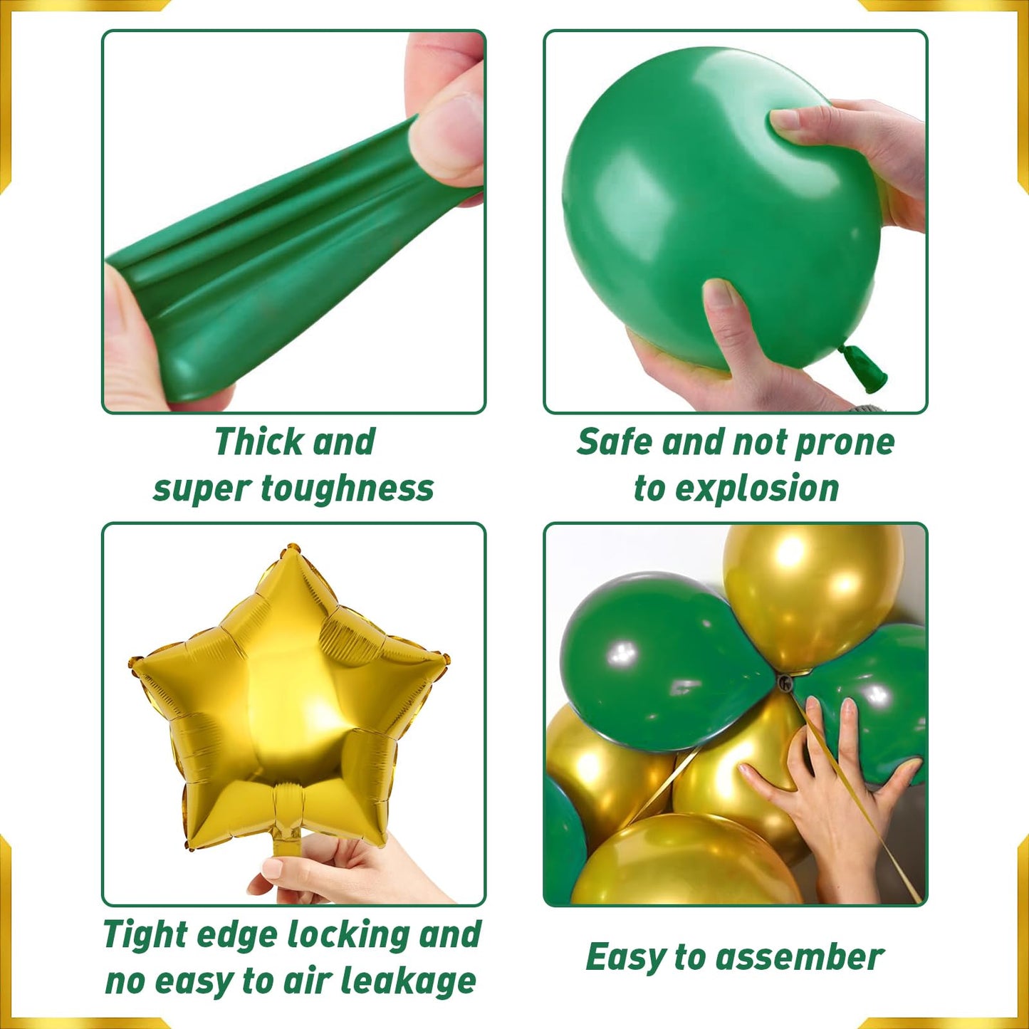 Eid Mubarak Decorations for Home - 74pcs Ramadan Decorations with Green Gold Star Moon Ramadan Balloons and Eid Mubarak Banner for Ramadan Decor