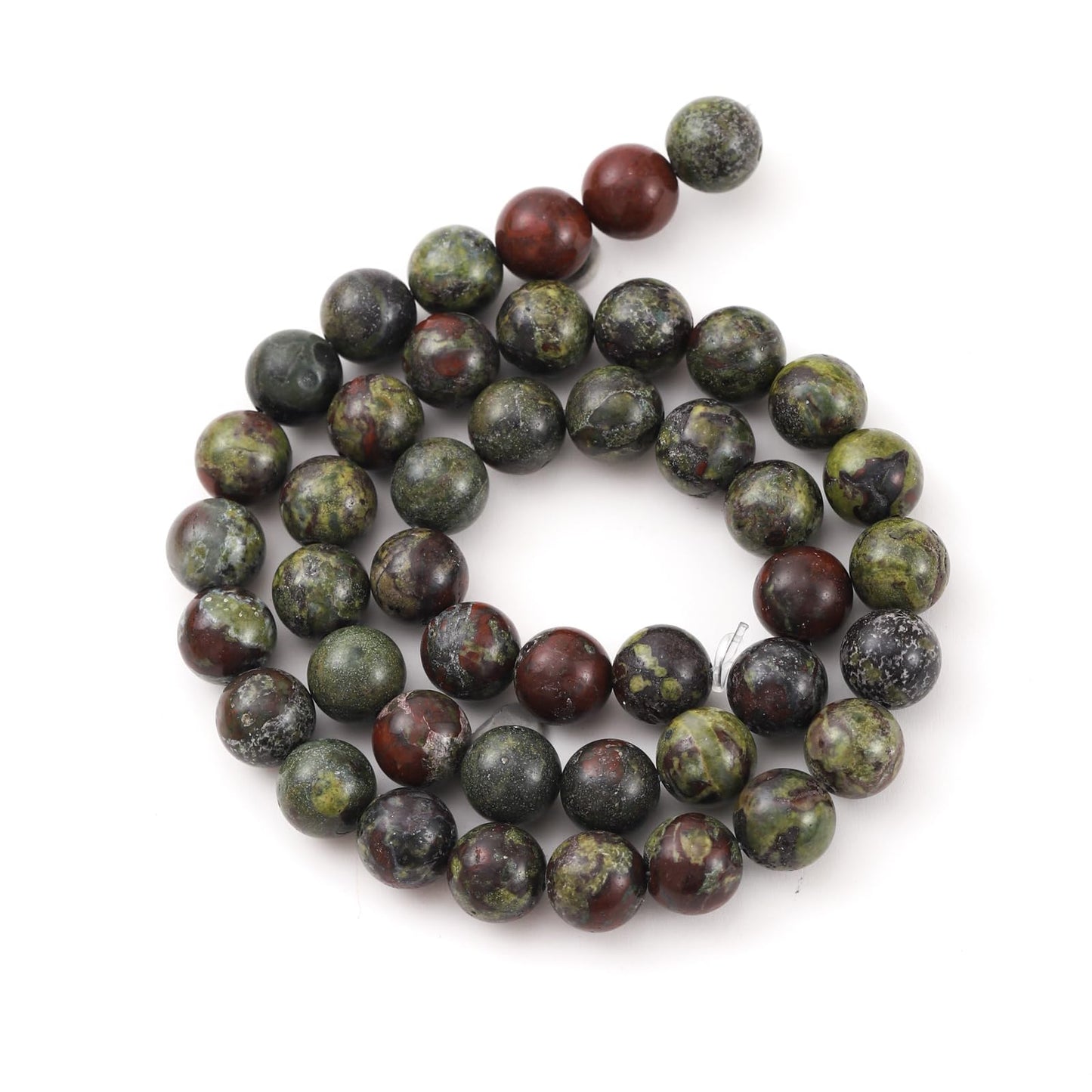 6mm 60pcs DIY Natural Dragon Blood Stone Beads Round Healing Crystal Gemstone Loose Beads for Jewelry Making Handmade Bracelet Necklace