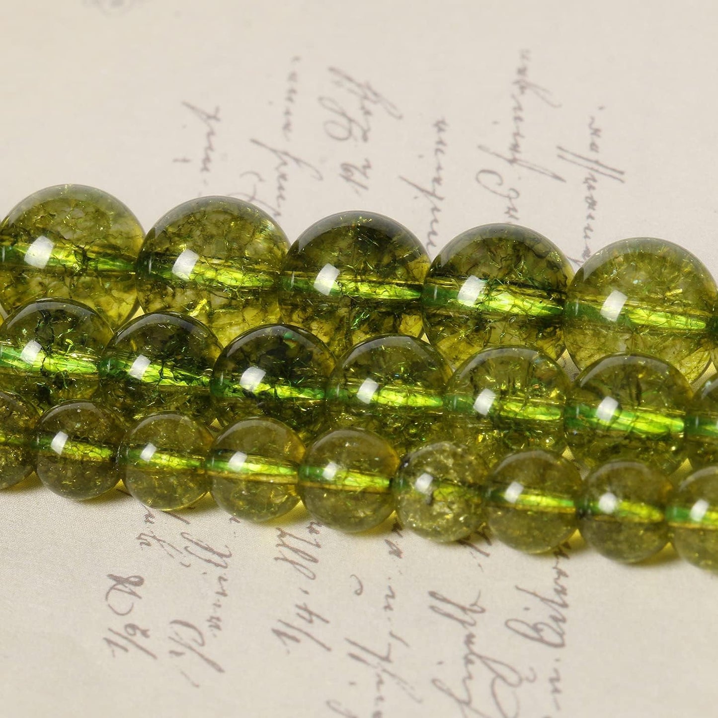 About 60pcs 6mm Natural Stone Beads Peridot Beads Crystal Gemstone for Jewelry Making, DIY Bracelet Necklace