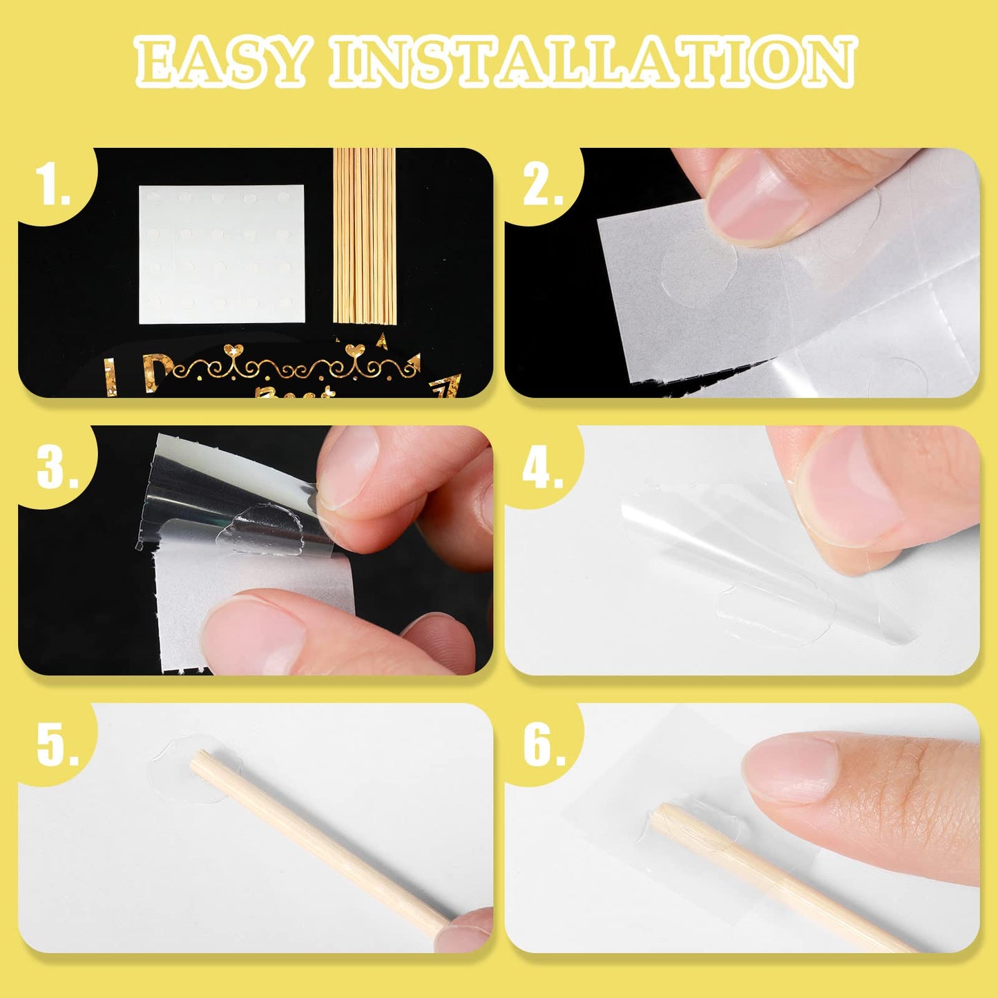 Outus 24 Pieces Photo Booth Props Birthday with Stick Happy Birthday Weddings Graduation Prom Bday Wedding New Year Party Supplies Funny Photo Booth Pose Signs Selfie for Men Women(White, Gold)