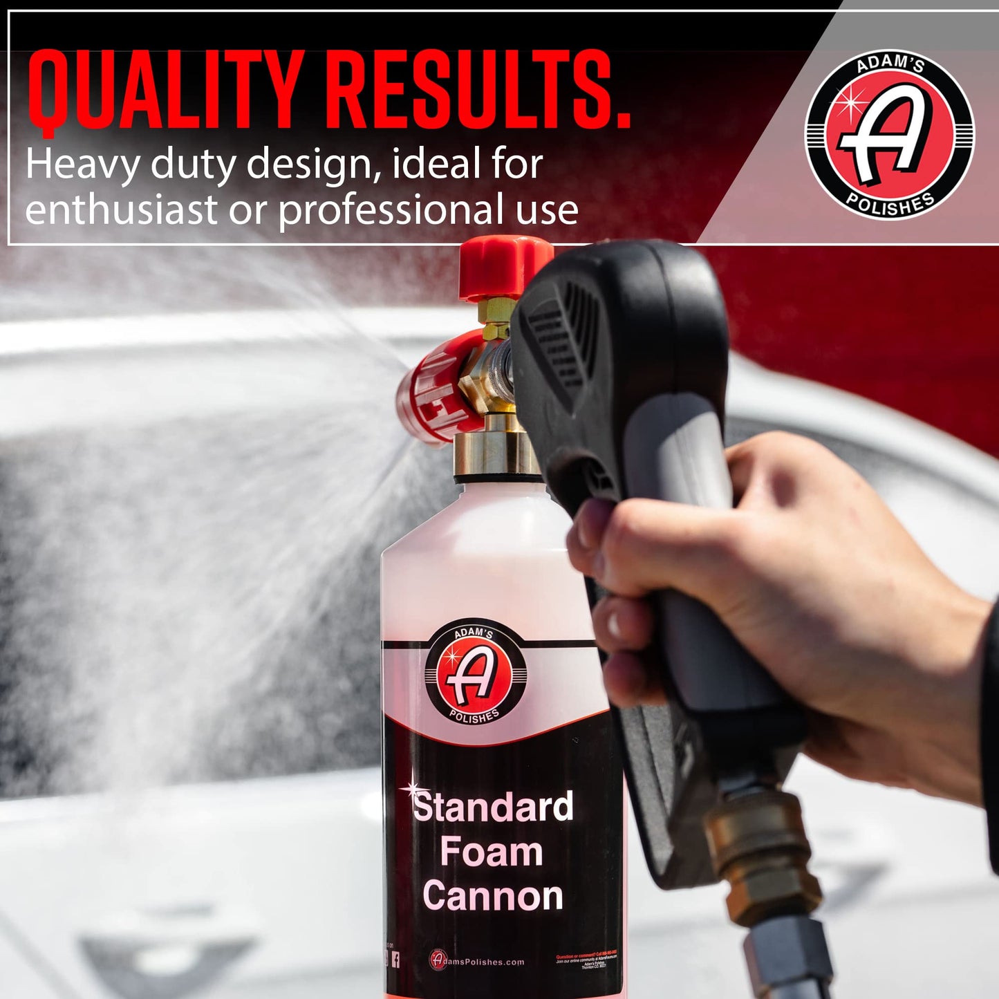 Adam's Polishes Standard Foam Cannon & Snub Nose Combo - Foam Cannon Soap Sprayer for Car Wash, Patio & House Cleaning | Sprayer Cleaner Cannister for Pressure Washer