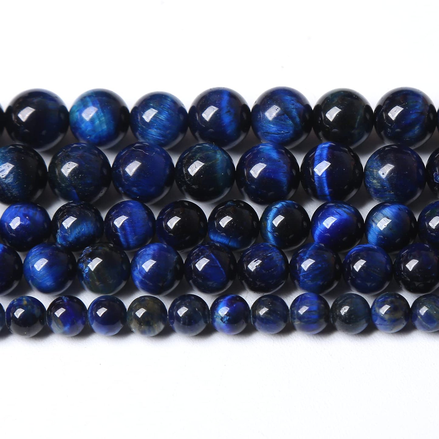 Lapis Lazuli Blue Tiger Eye Beads Natural Stone Round Loose Beads Energy Gemstone Healing Power for Jewelry Making 1 Strand 8mm 46pcs 15"