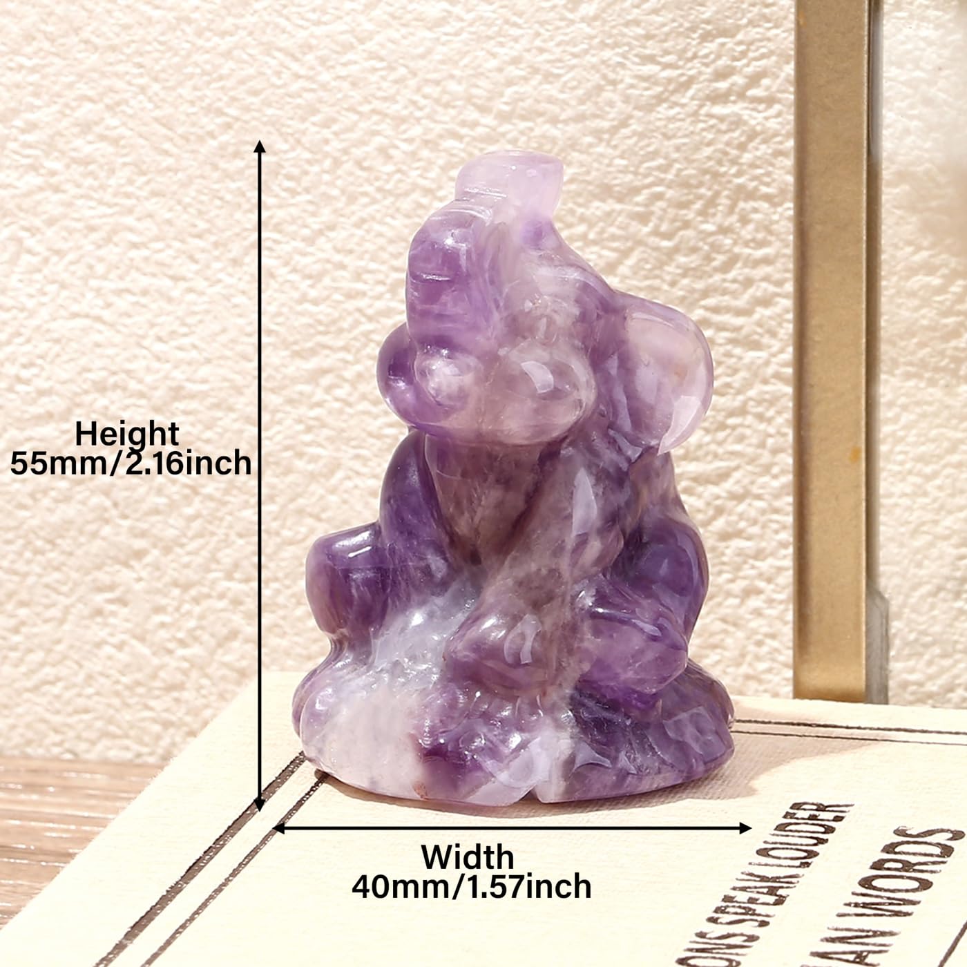 ZHIYUXI Purple Elephant Gifts for Women Encouraging Amethyst Elephant Decor Lucky Cute Elephants Figurine Inspirational Gifts for Women