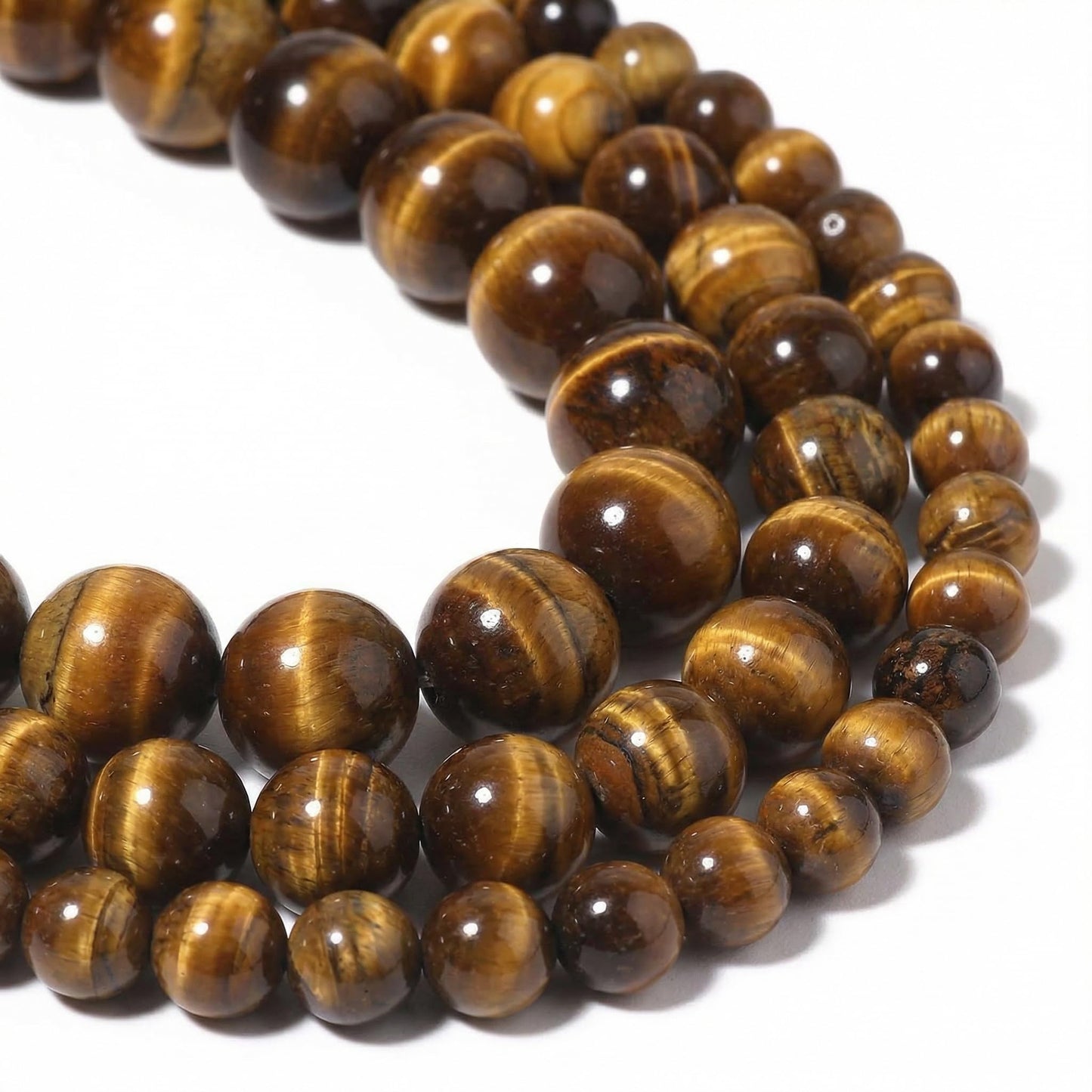 Yochus 45pcs Yellow Tiger Eye Beads，8mm Healing Power Natural Stone Round Loose Beads for Jewelry Making Earring Necklace DIY Crafts