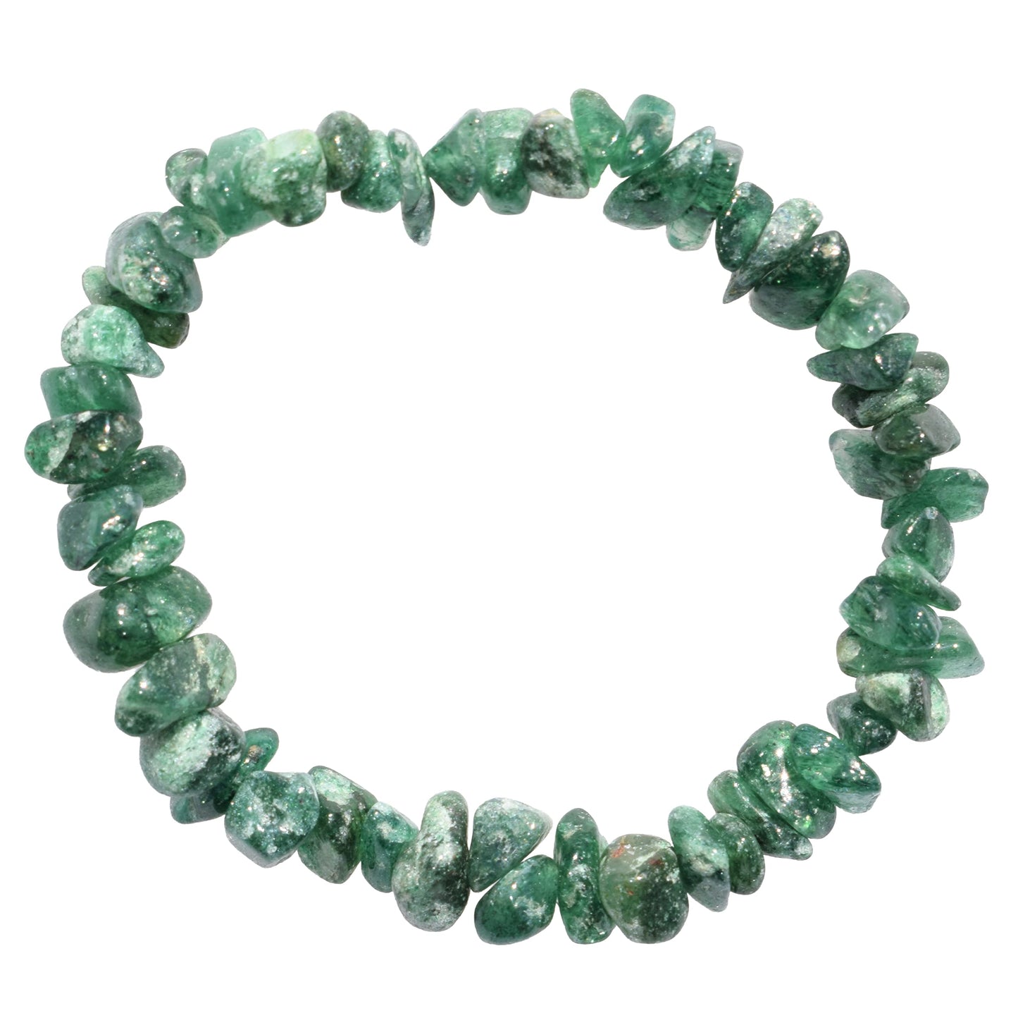 Zenergy Gems Charged Premium Natural Crystal Chip Bead Bracelet + Moroccan Selenite Charging Crystal [Included]