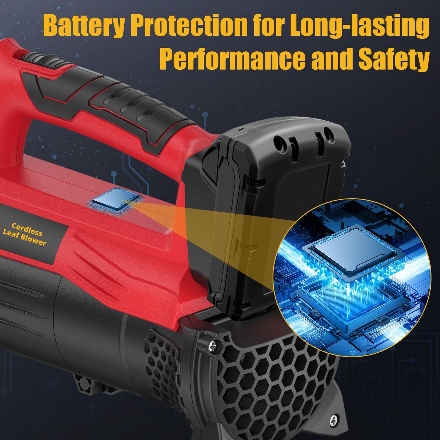 Leaf Blower for Milwaukee 18V Battery, 450CFM Electric Leaf Blower with 130MPH, Copper Motor, Handheld for Lawn Care, Yard (Battery Not Included) (Red)