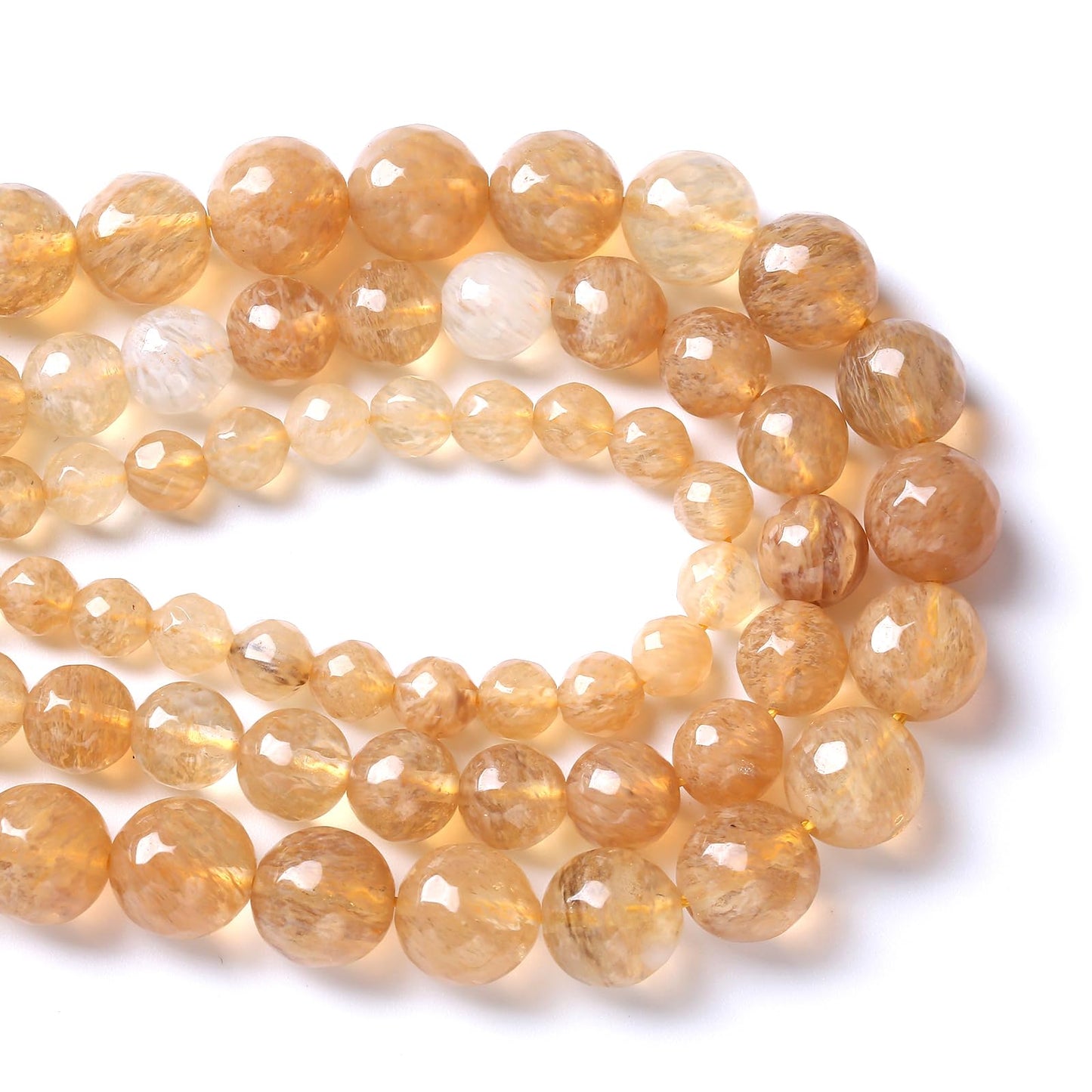 36pcs 10mm Natural Faceted Tea Watermenlon Jade Stone Beads for Jewelry Making Energy Healing Beads DIY Bracelet Necklace Accessories 15" (10mm, Faceted Tea Yellow Jade)