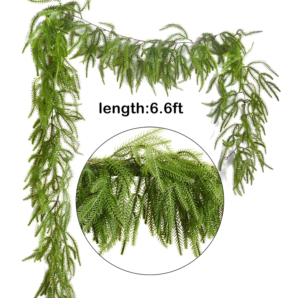 2Pack Artificial Pine Garland 13.2ft Real Touch Winter Greenery, Indoor Outdoor Holiday Decor (2Pack)