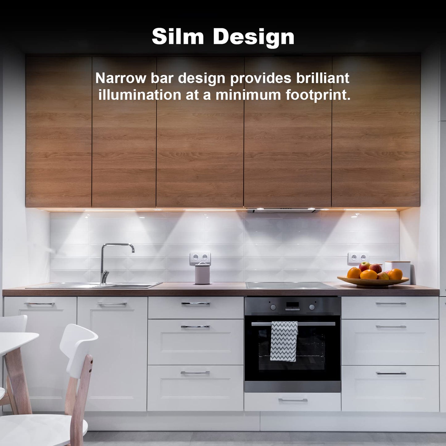 Under Counter Lights for Kitchen, 3 Packs x 12 Inch Dimmable LED Under Cabinet Lighting, Cold White 6000K, Plug-in Under Cabinet Lights with Memory Function