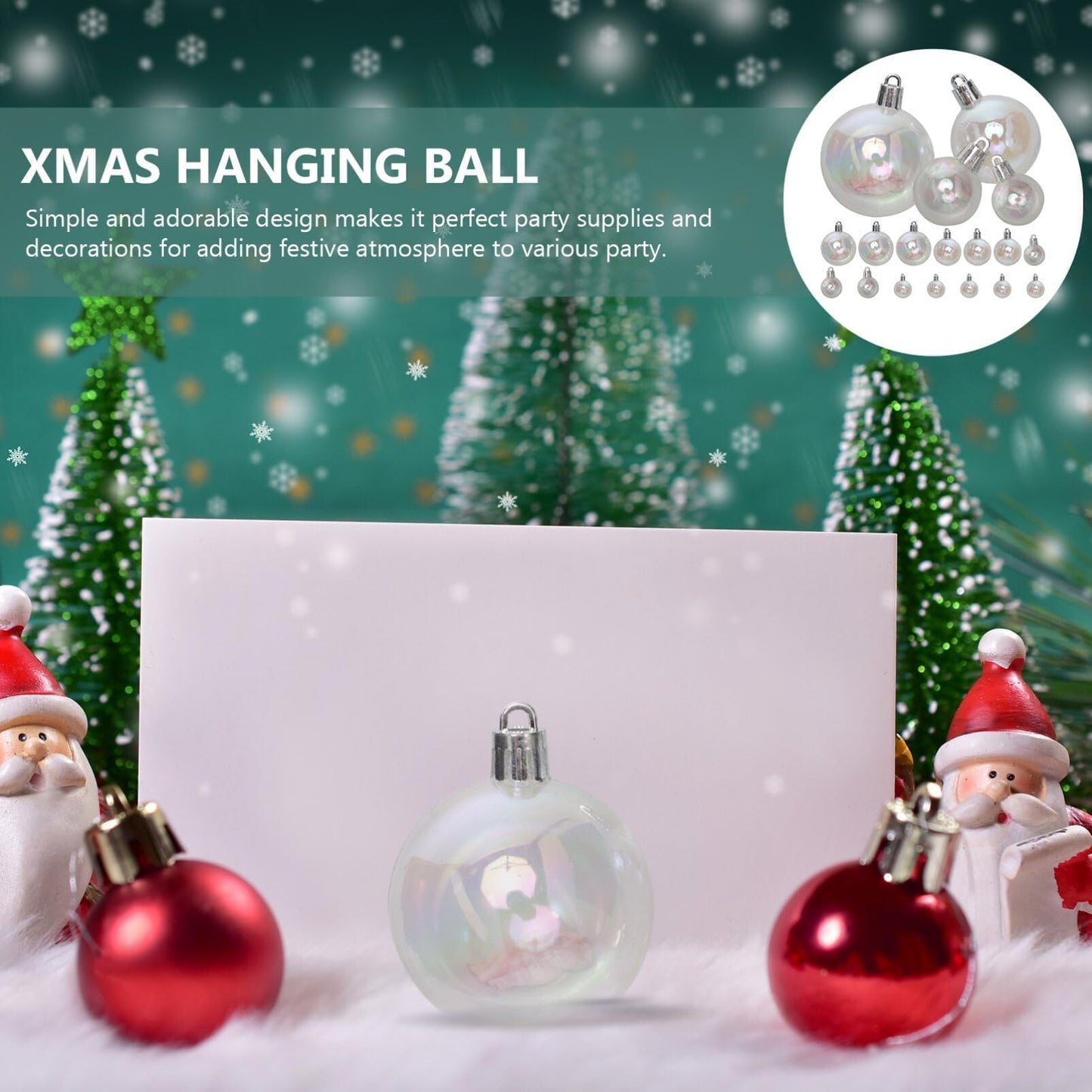Iridescent Ornament Balls, DIY Plastic Multisize Clear Ornaments Iridescent Christmas Ball, Clear Baubles for Xmas Tree Halloween Window Home Holiday Party Wedding Decor (18Pcs)