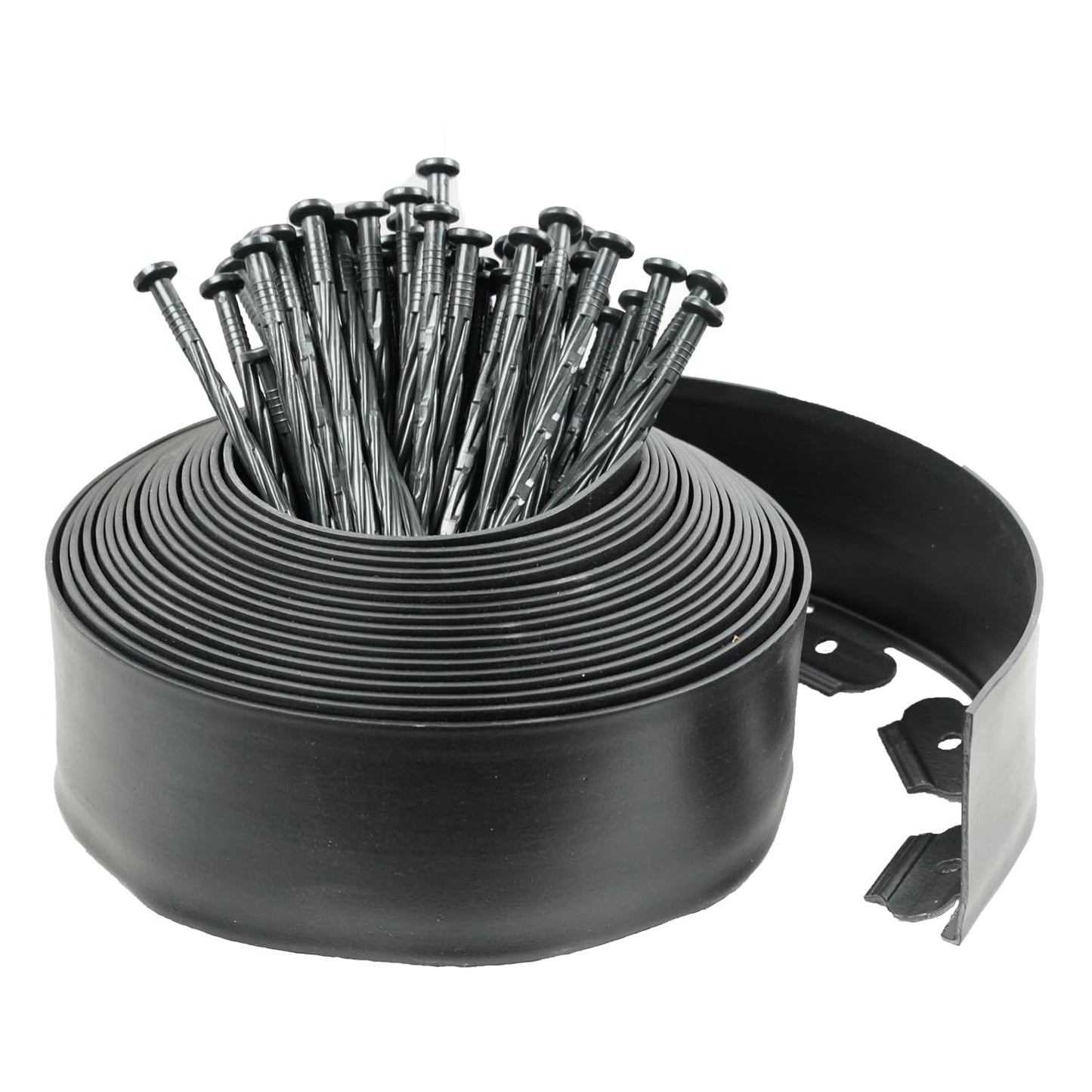 Hugeleaf Landscape Edging Kit 40 Feet with 48pcs Spikes, 4 Inches Garden Edging Flexible Landscape Lawn Border for Flower Beds Yard Pathway