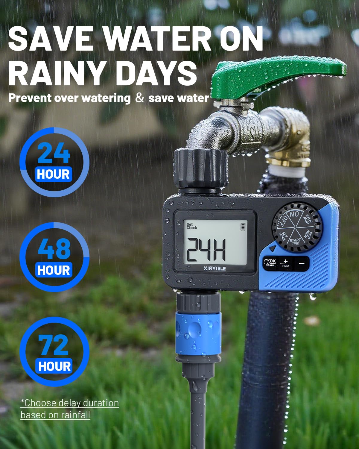 XINYIELE Smart Sprinkler Timer, Programmable Garden Smart Hose Watering System Equipment for Garden, Automatic Irrigation for Yard/Lawn, 1 Outlet