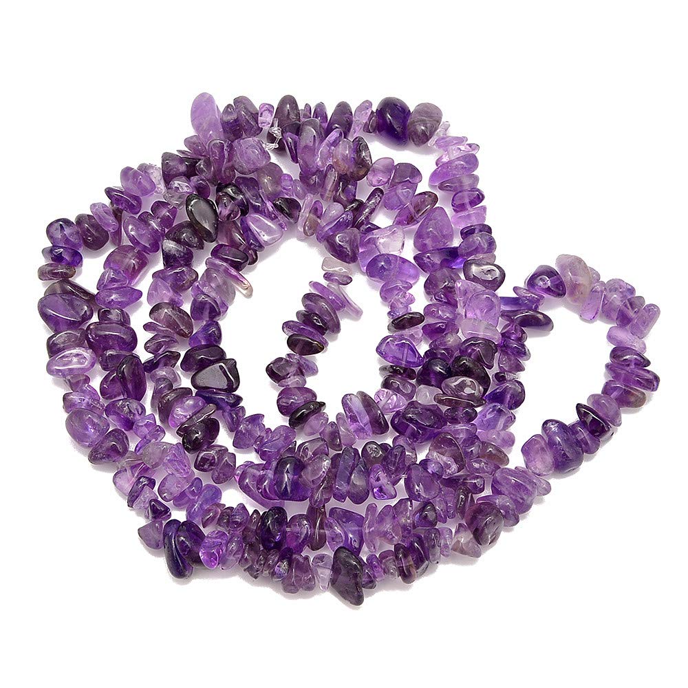 PLTbeads Gemstone Chips Natural Amethyst 3-5mm Healing Crystals Waist Bracelets Necklace Kit Irregular Stone DIY Crafts Design Jewelry Making Approxi 32 inch