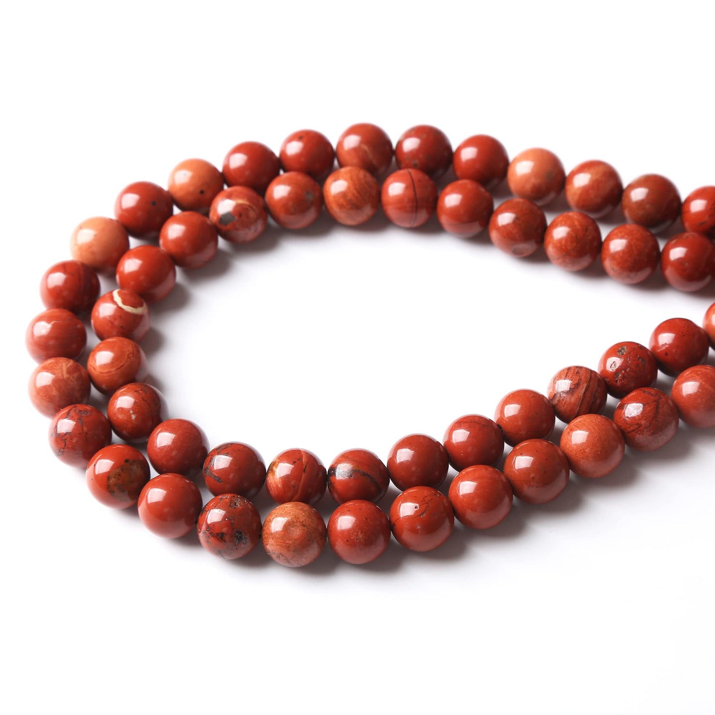 10MM Red Jasper Round Loose Beads Natural Gem Beads Crystal Energy Stone Beads for Jewelry Making DIY Bracelet Necklace