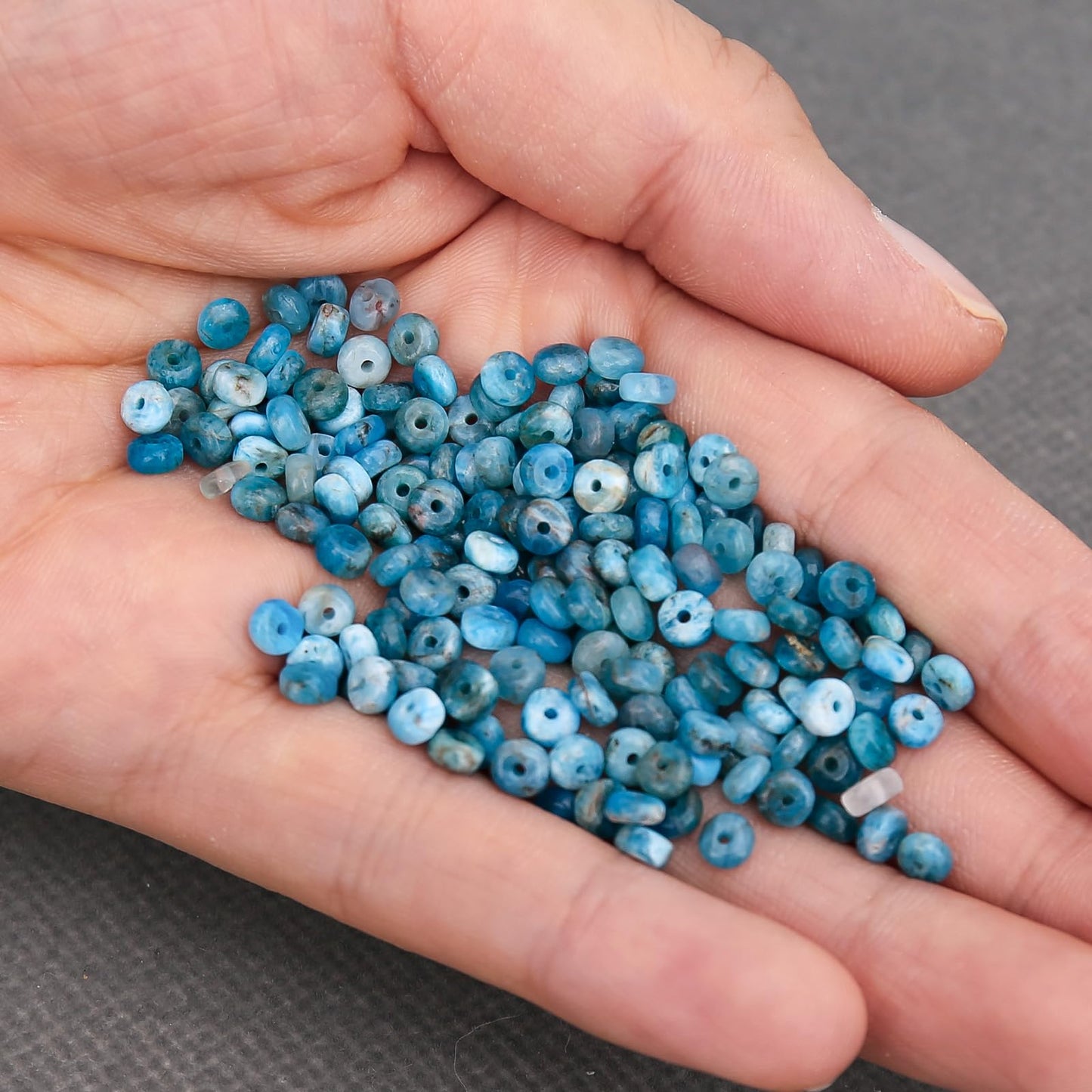 BONNY BOXX 1 Strand (150PCs) Natural 2 * 4mm Apatite Rondelle Beads, Natural Abacus Disk Stone Beads Loose Spacer Gemstone for DIY Bracelet Necklace Jewelry Making