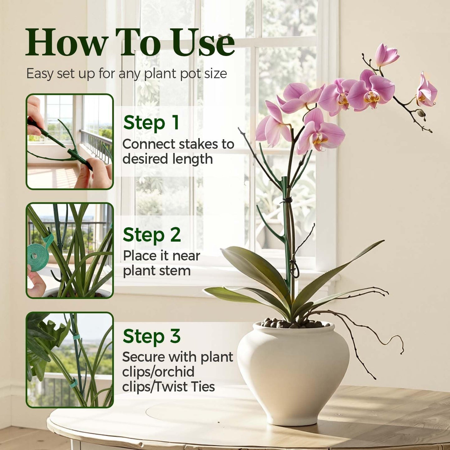 10 Pack Stackable Monstera Plant Support Stakes, Durable Climbing Plant Support Structures for Indoor Outdoor Potted Plants, Garden Stakes for Pothos, Philodendron & Vine Plants