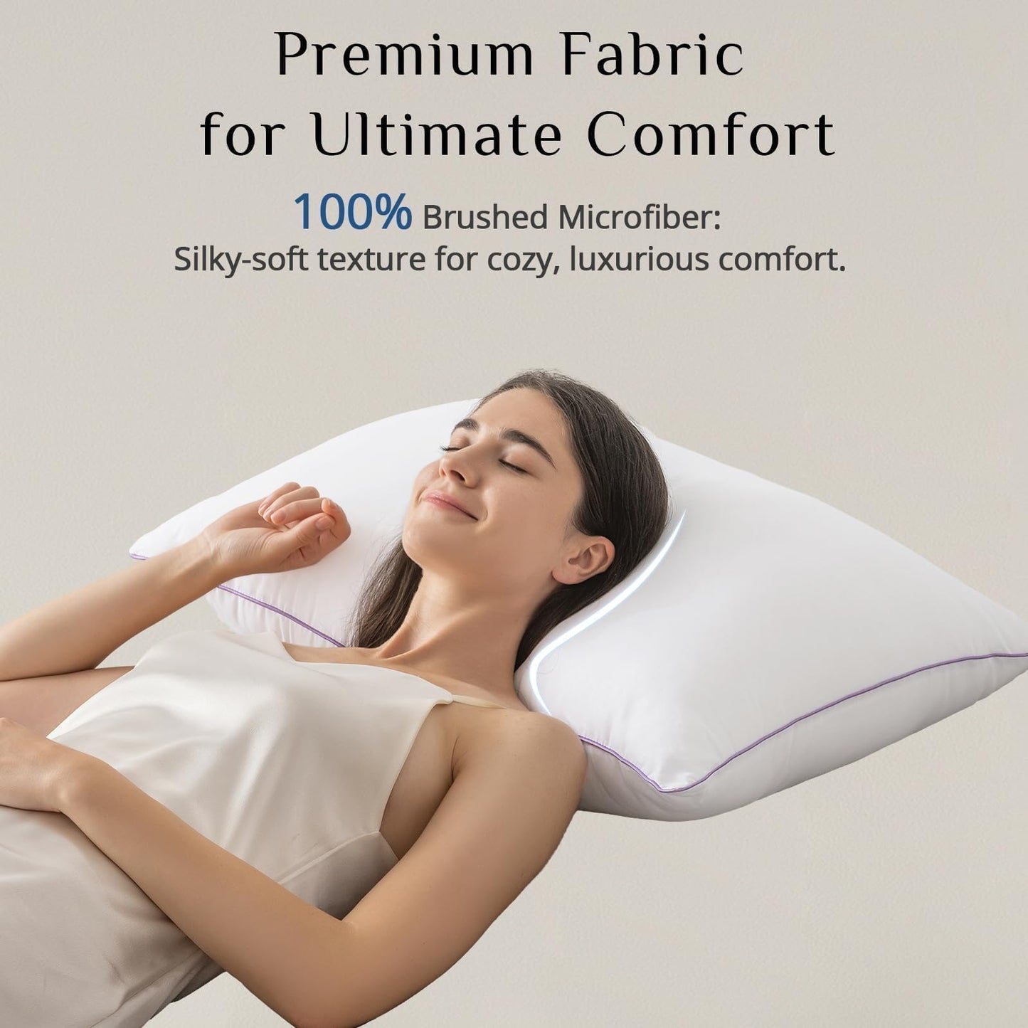 JOLLYVOGUE Pillows Standard Size Set of 4, Washable Supportive Full Size Bed Pillows with Super Soft Down Alternative Fill, Luxury Fluffy Hotel Quality for Side, Back and Stomach Sleepers