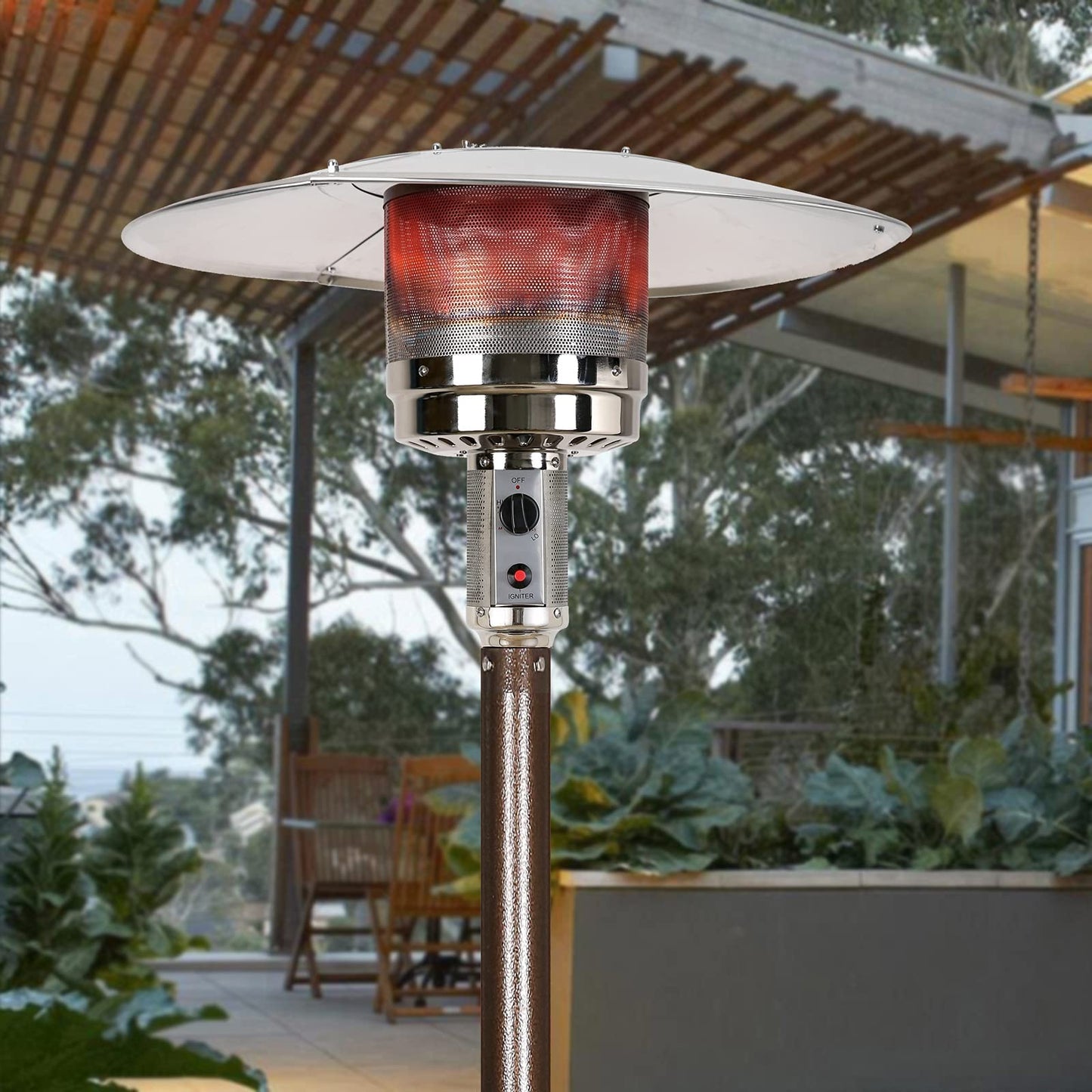 HQQ outdoor Patio Heater Reflector Shield, Aluminum Heat Reflector Shield Top for Propane Outdoor Heaters,Dome Replacement Parts(3-Hole Mount，33" Diameter Round)